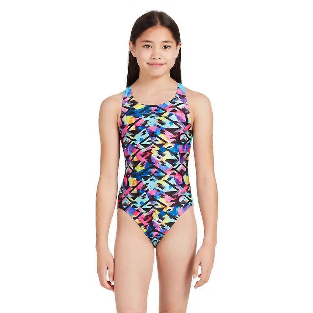 Zoggs Girls Neon Cracker Flyback 泳衣