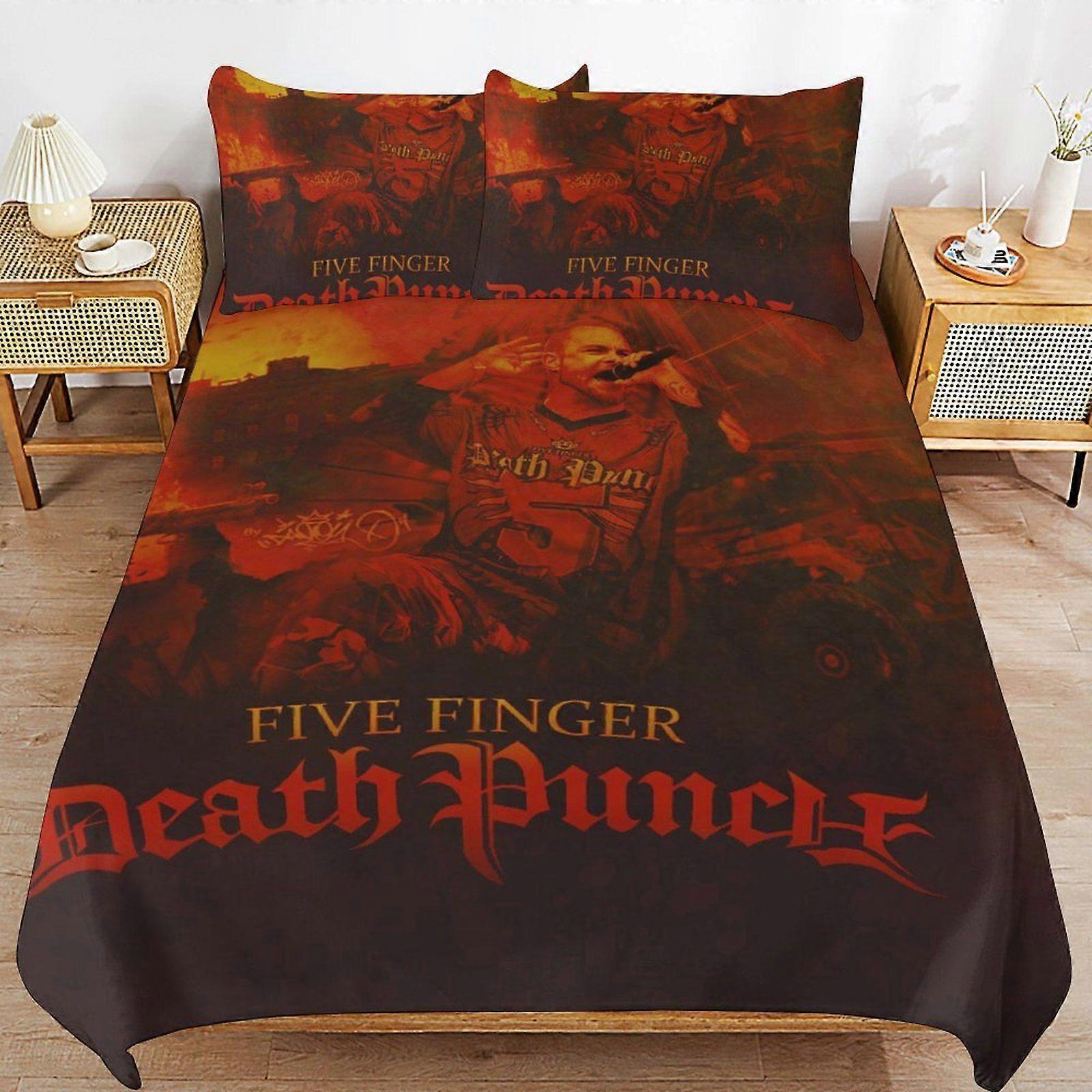 u77 Five Finger Death Punch Luxurious Soft Feel Durable Weave Structure for Cozy Sleep Duvet Cover Sets with Zipper Access n77