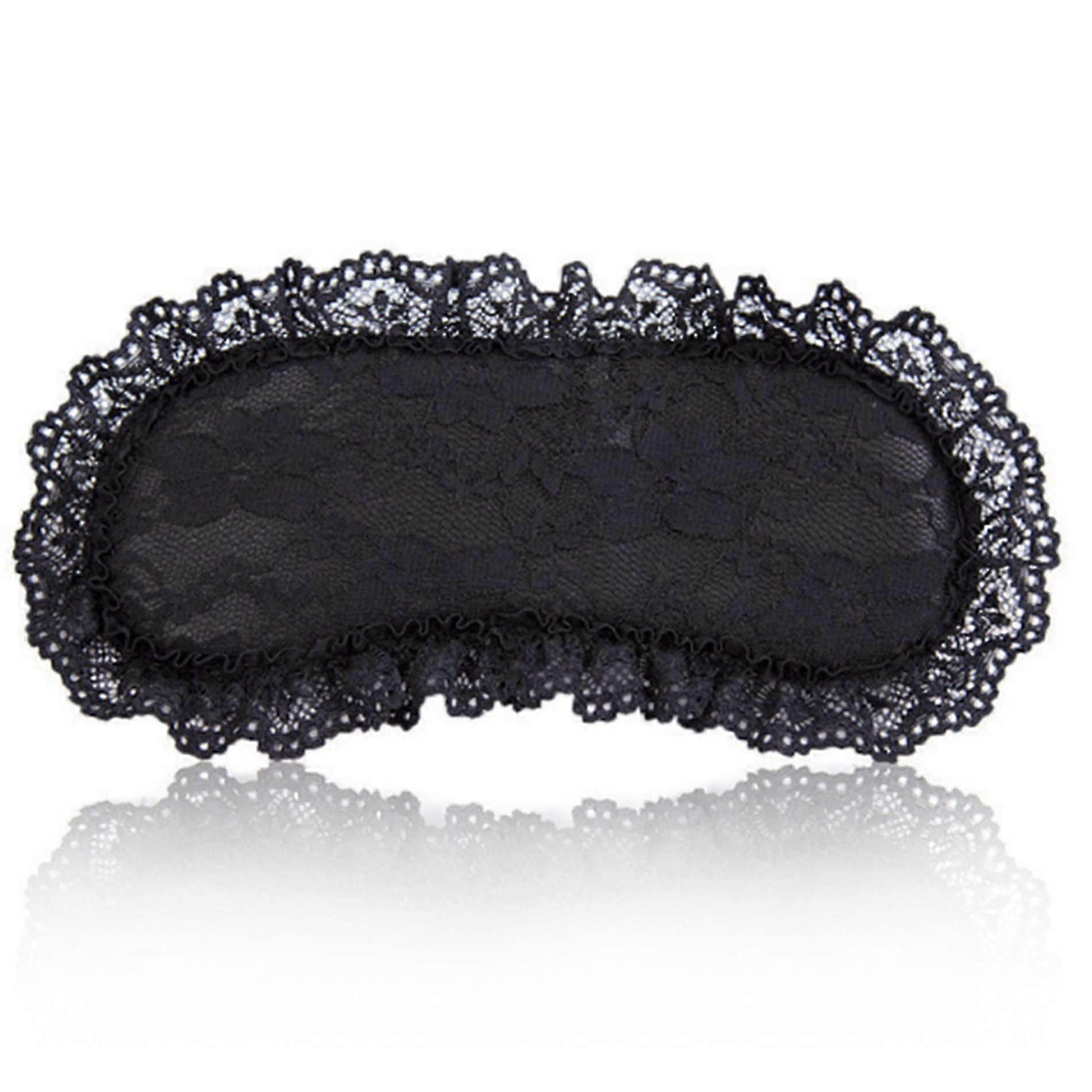Soft Lace Eye Mask for Parties, Adjustable Relaxing Sleep Shade, Travel and Meditation Accessory in Black