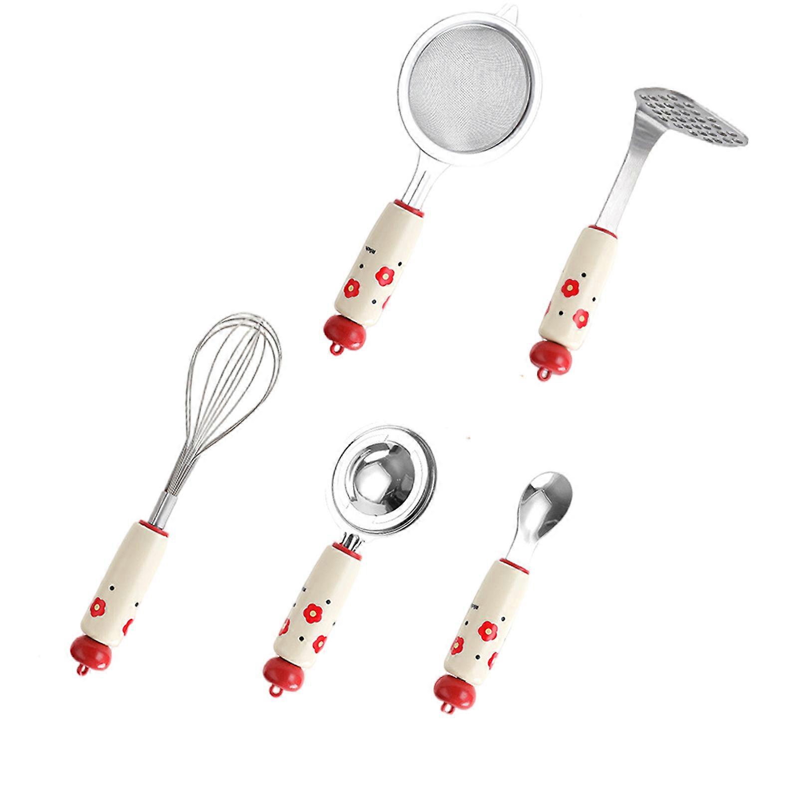 Manual Eggs Whisk Spoon/Mud Compactors/Eggs Separator With Ergonomic Handle For Baking Coffee Mixing Kitchen Tool Multicolor