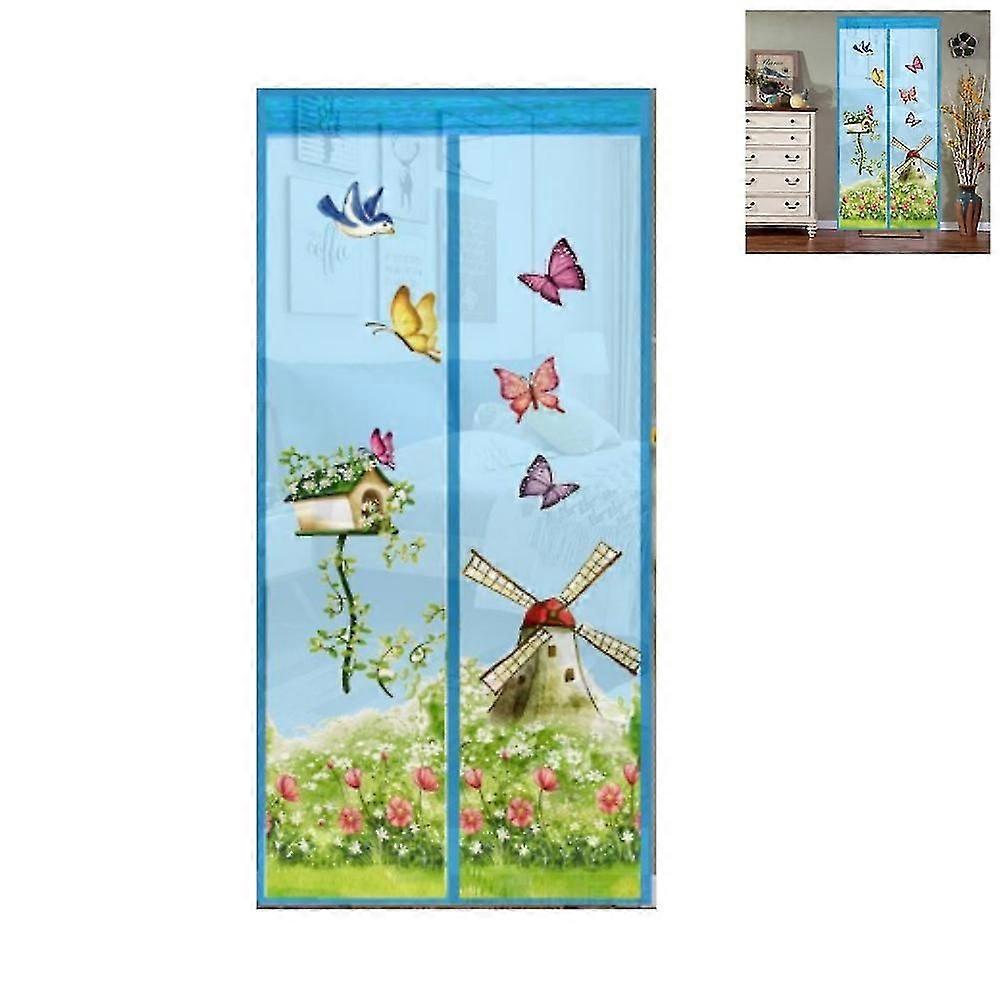Magnetic Screen Door Mesh Curtain Durable Heavy Duty Mosquito Net Bug Hands Free