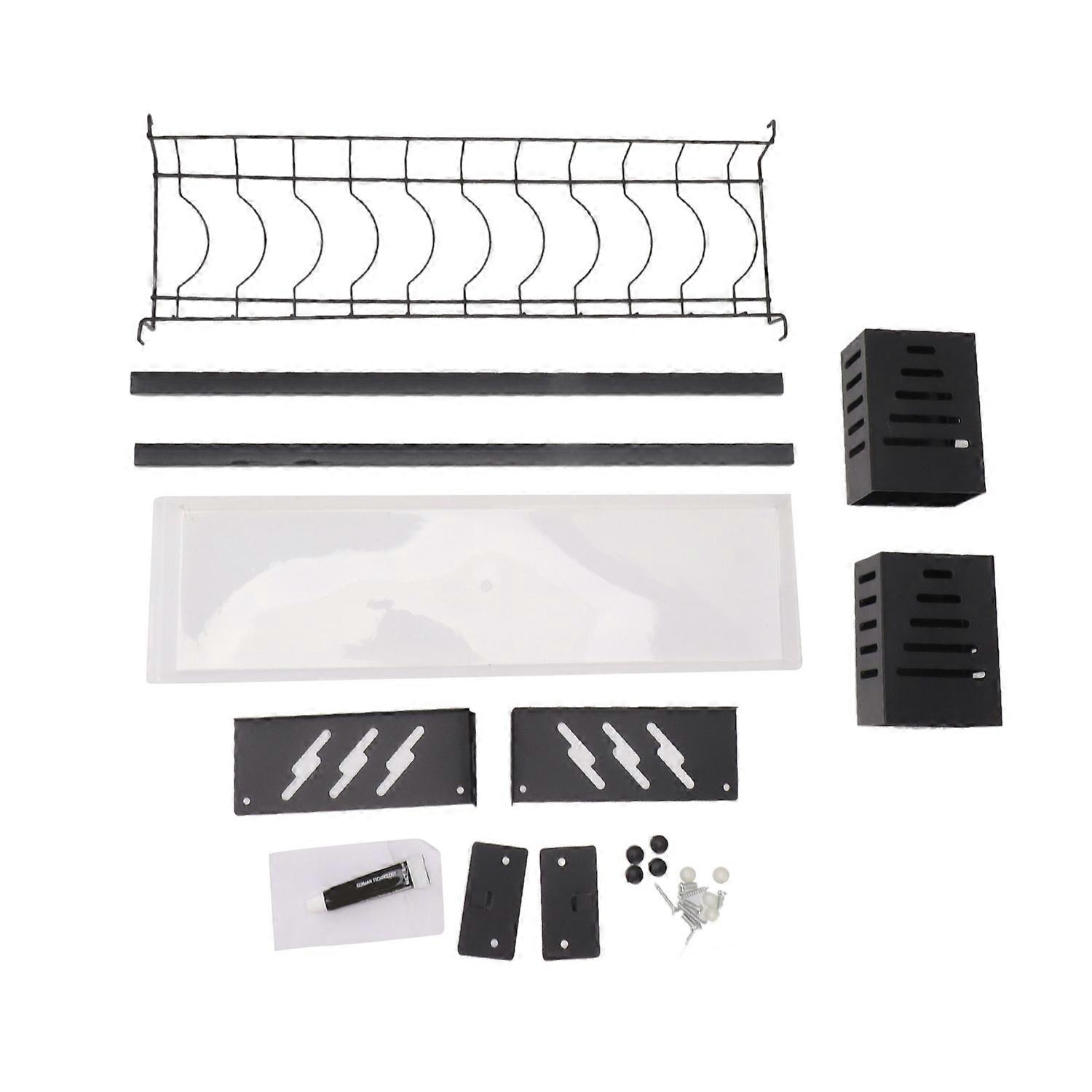 Kitchen Wall Mounted Tableware Holder Drain No Punching Drainage Flatware Storage Holder Rack Shelf 