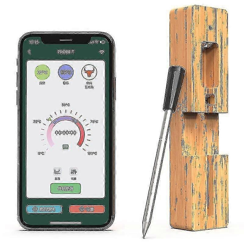 Smart Meat Thermometer Wireless with Bluetooth and WiFi for Oven Grill
