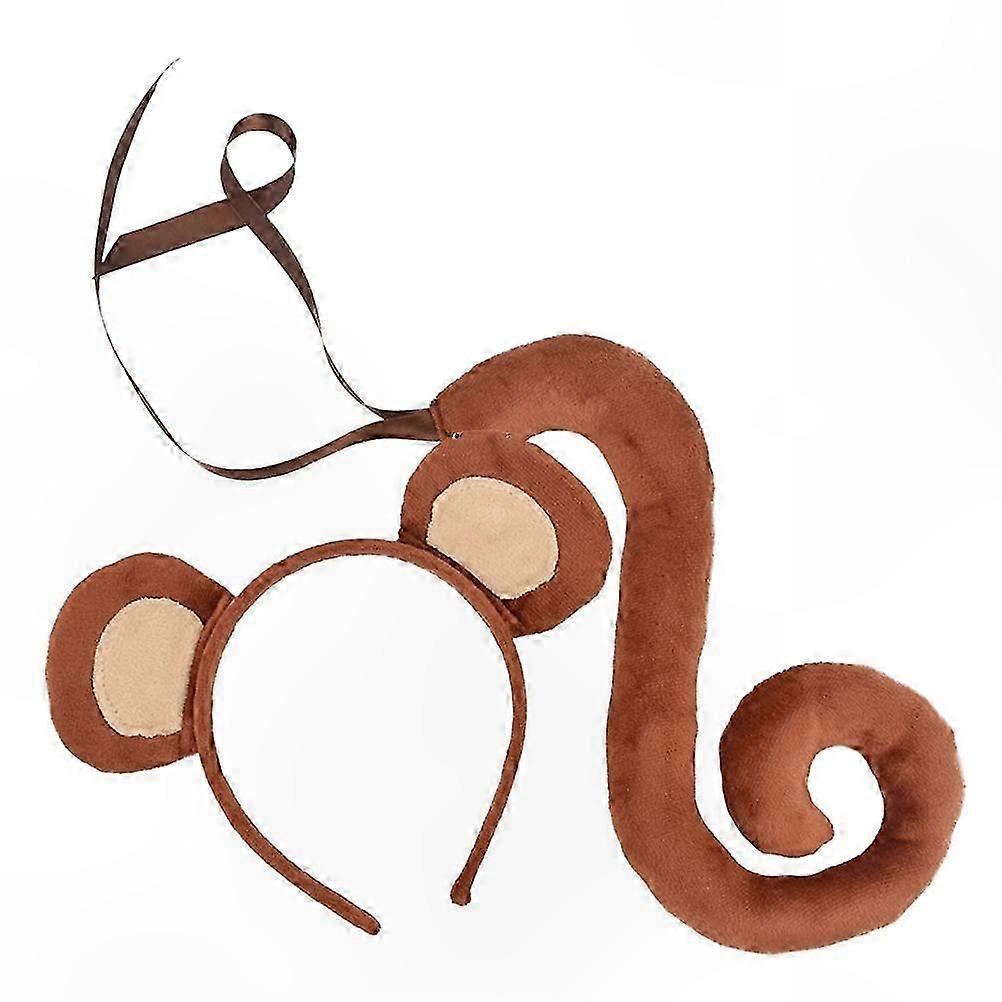 Monkey Costume Headband Tail Set Jungle Party Cosplay Props