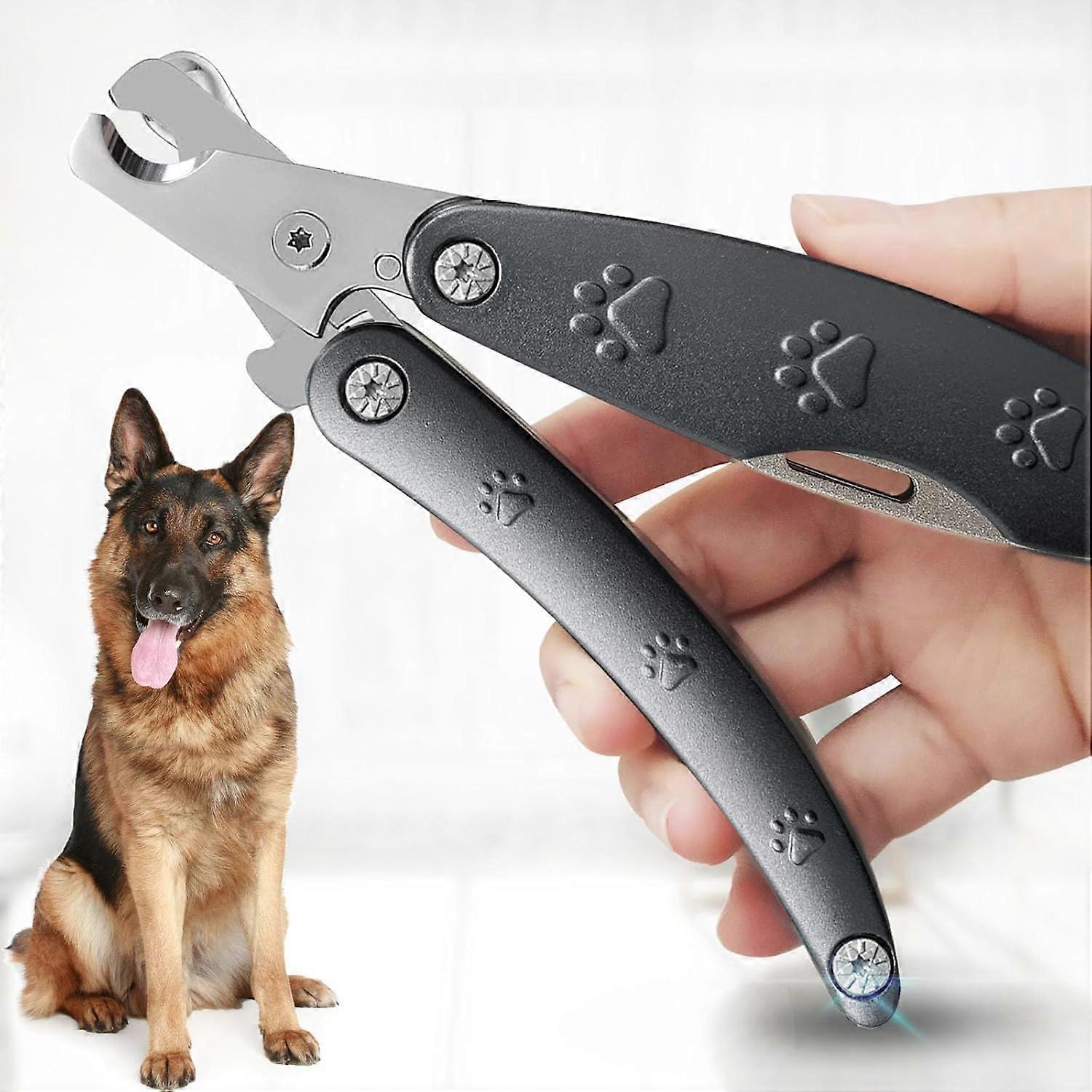 2025 Quiet Design Nail Clippers for Anxiety Sensitive Dogs, Sharp Blade Cut Through Thick Nail Smoothly, 3 in 1 Compact Build-in Nail File & Comb, He