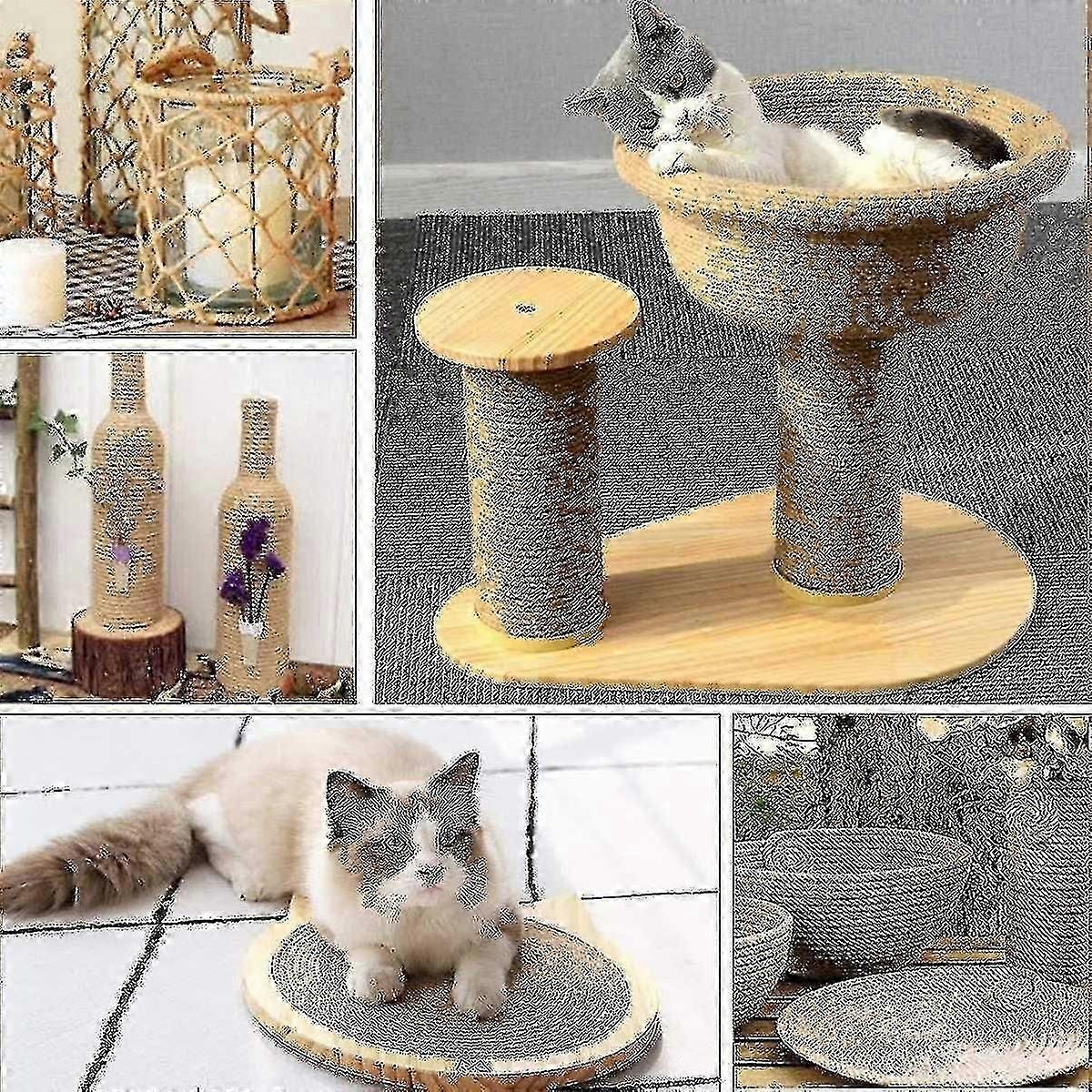 猫のスクラッチピラーの修理と交換のための自然なサイザルロープ、猫の木、スクラッチの木、猫のスクラット