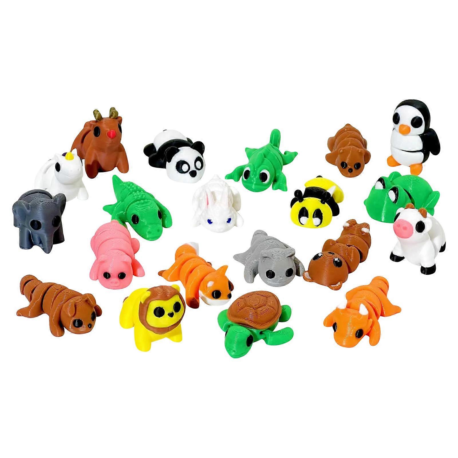 20 Articulated Animal Models Dynamic 3D Printing Technology Movable Appendages Desktop Decoration Ease Dolls Multicolor