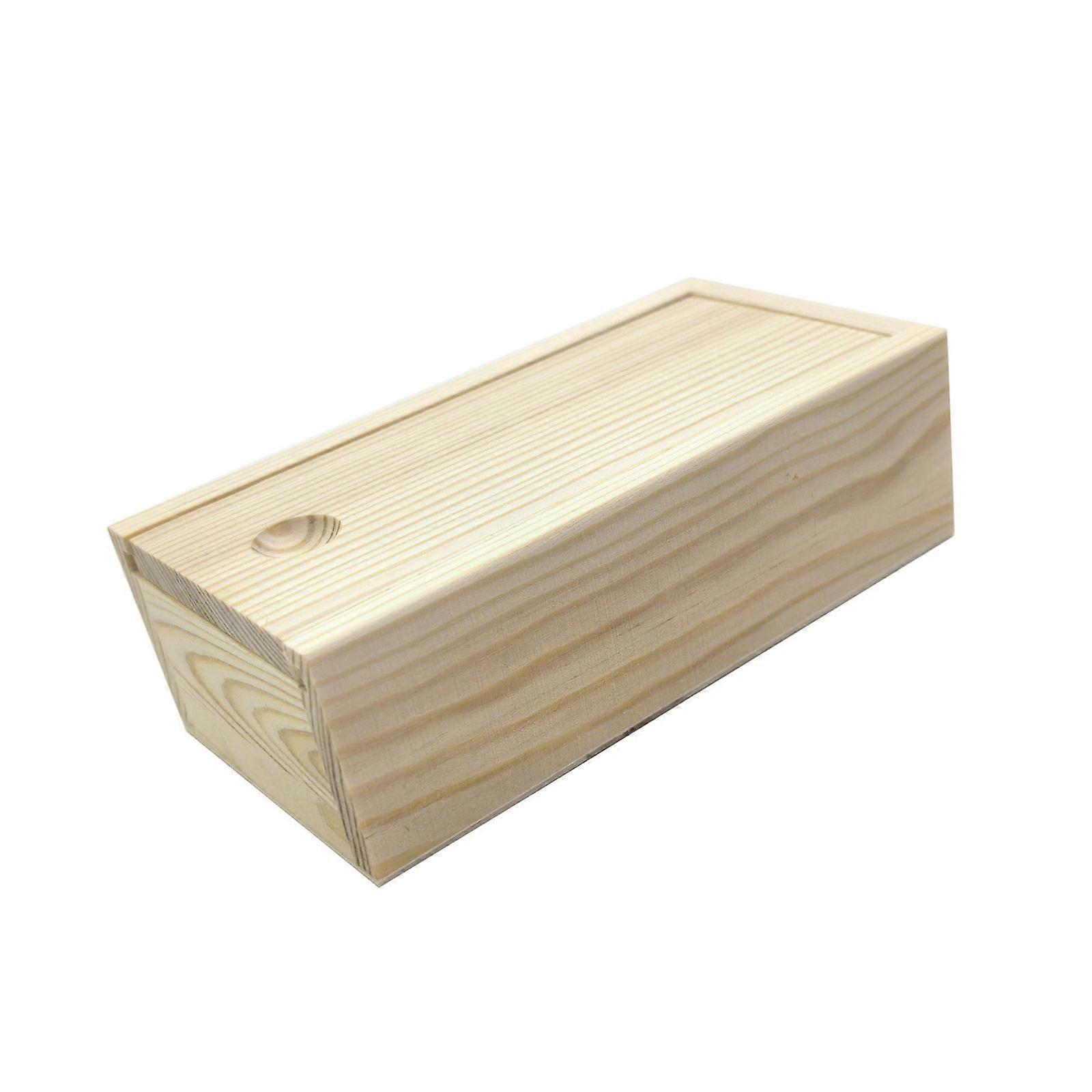 Gliding Pine Wood Storage Container With Generous Capacity Ideal for Stationery Craft Materials Storage  Medium size