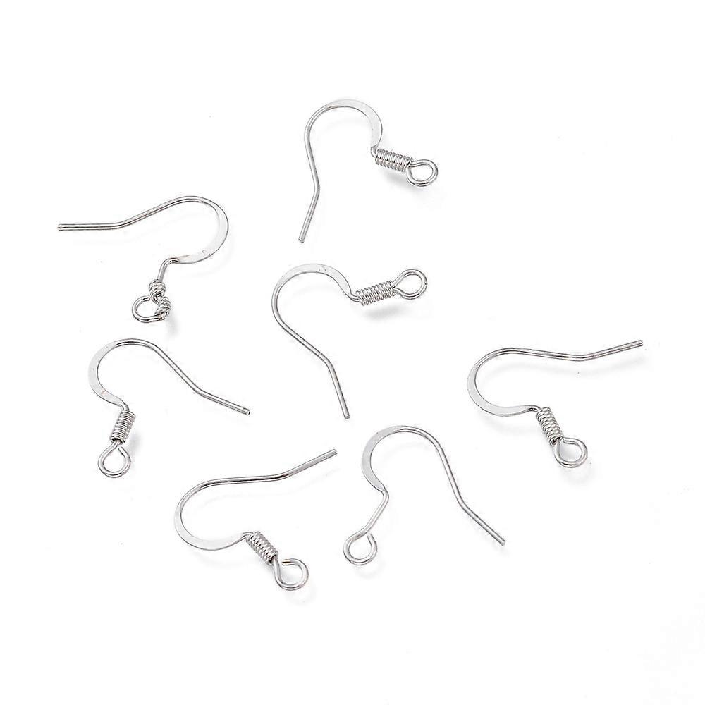 Brass Earring Hooks with Horizontal Loop Ear Wire Long-Lasting Plated Real Platinum Plated