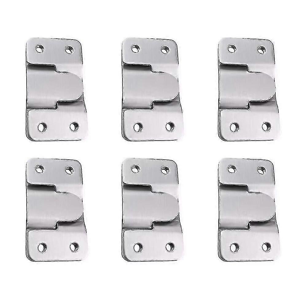 6 Pairs [12 Pack] Embedded Concealed Mounting Bracket Interlock Hanging Buckle Stainless Steel Wall Hardware For Hanging Picture Mirror Frame Backspla