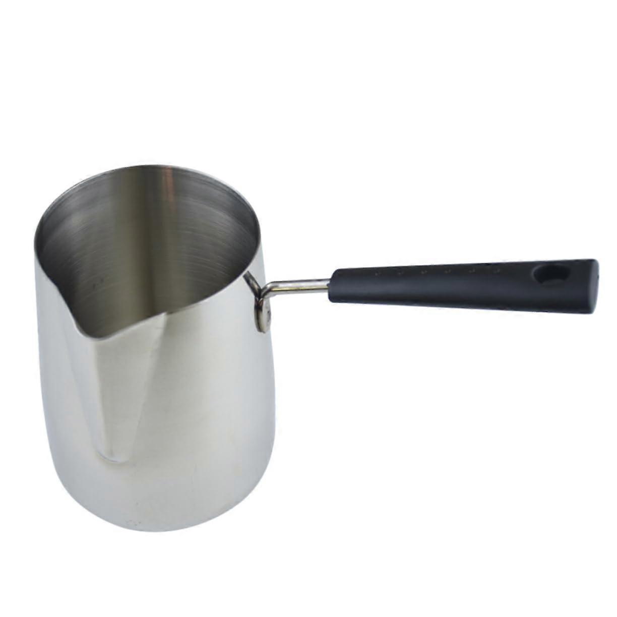 Stainless Steel Milk Frothing Pitcher with Long Handle for Latte Art Cappuccino and Coffee Steaming