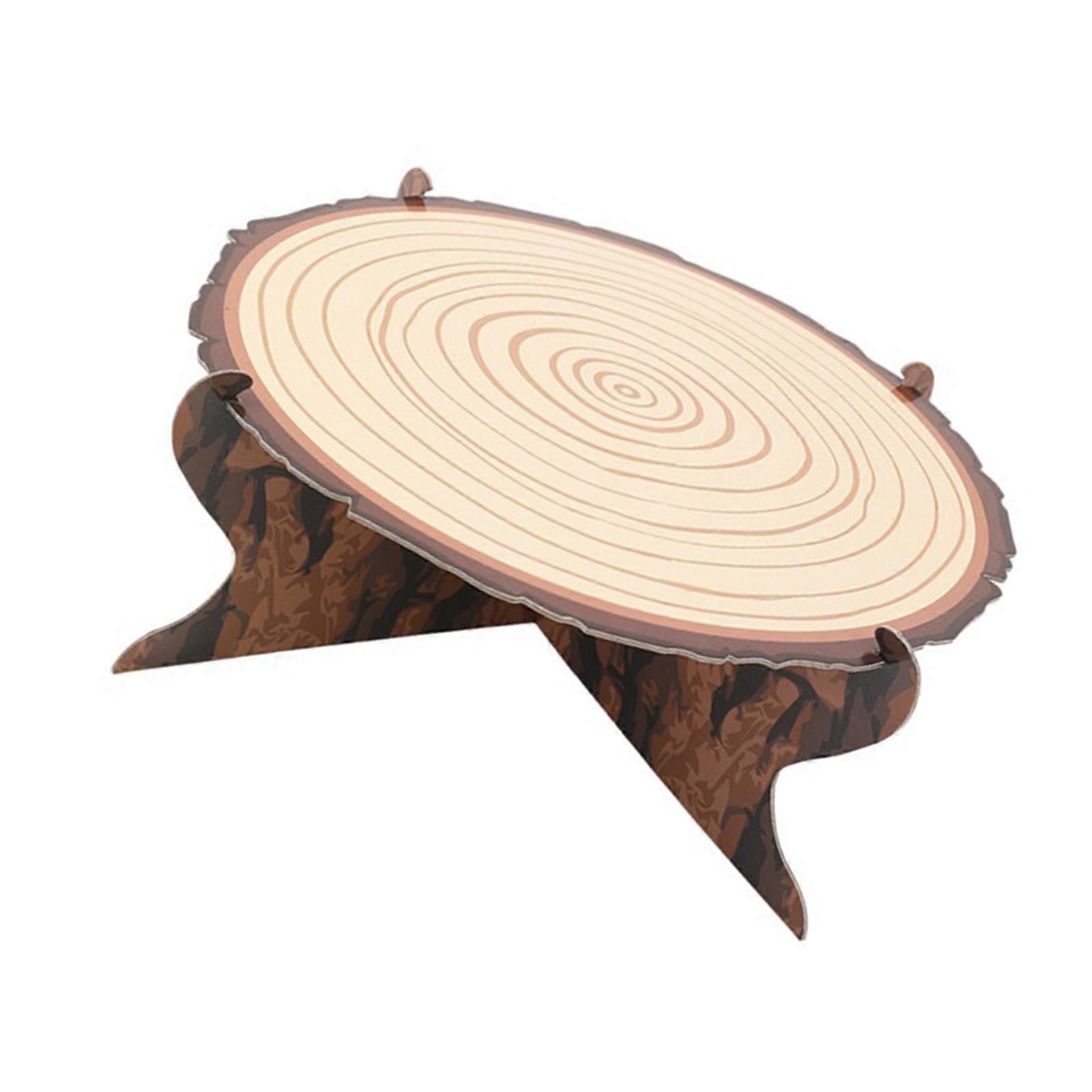 User Friendly Cake Rack Stand For Weddings And Parties Natural Look Round Cupcake Holder Wood Like Texture Display Rack Multicolor