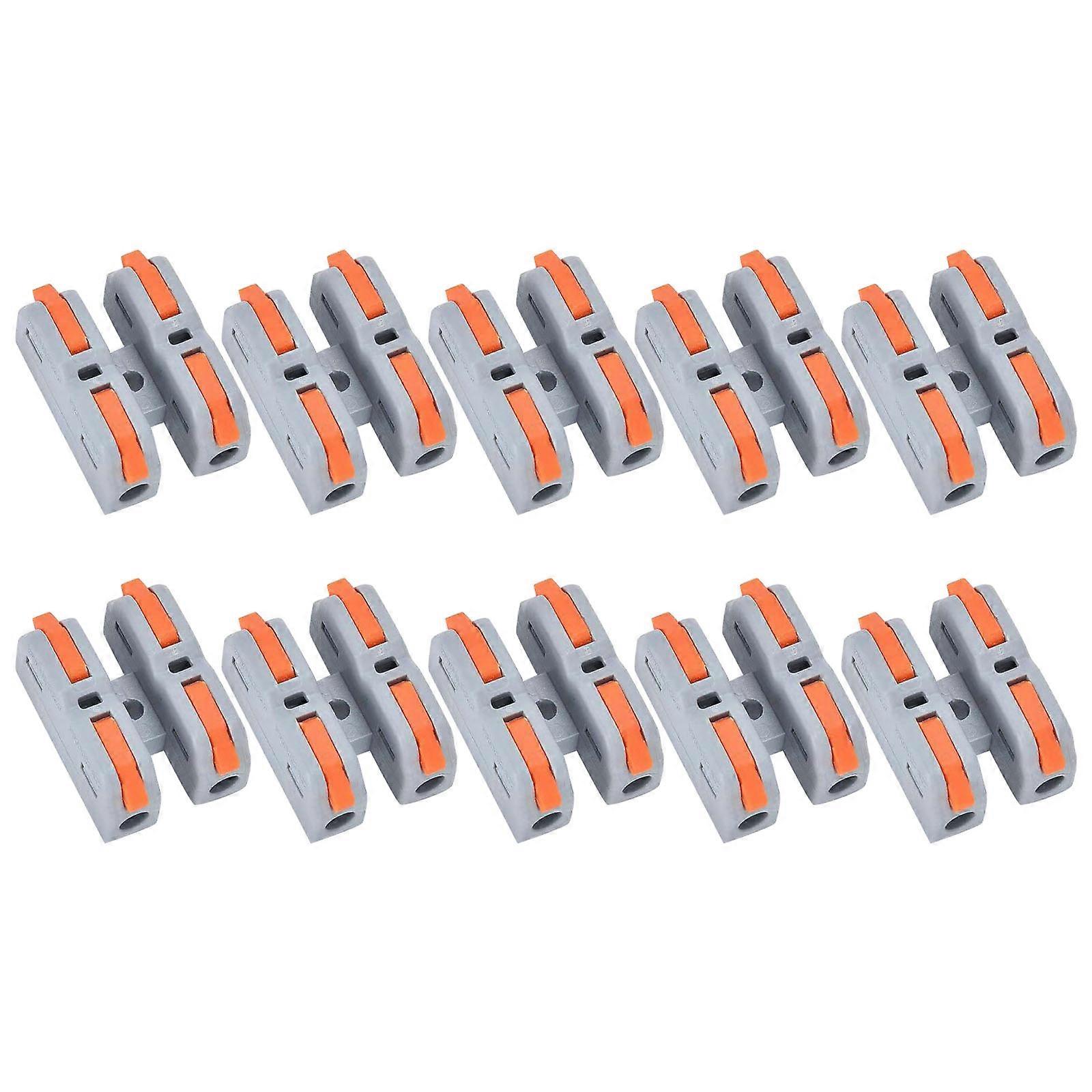 Pack of 10 Multipurpose 2 Pin Cable Connectors Accessory for Secure and Convenient 12V Electrical Installations  Orange