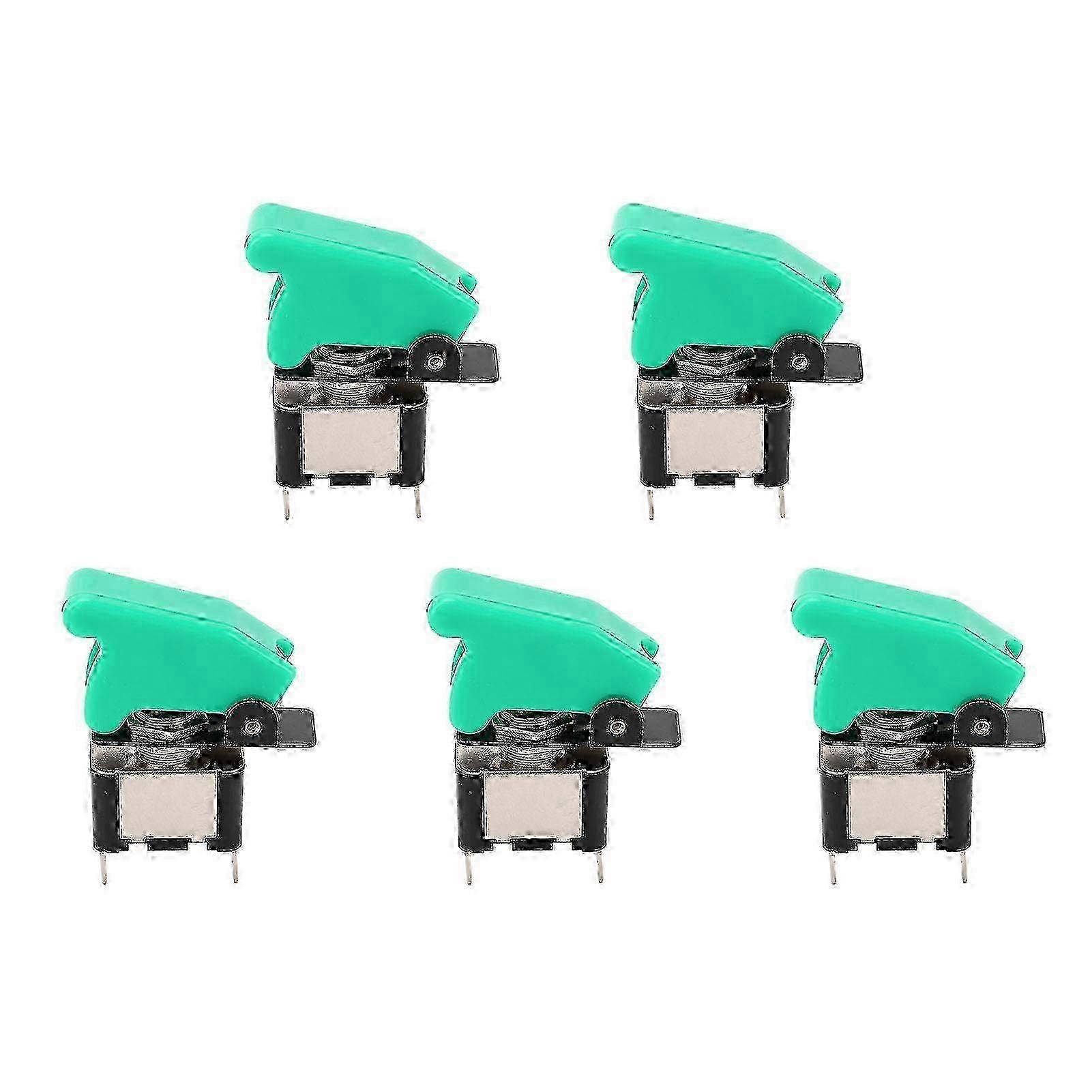5 Pcs Toggle Switch 2 Pin Alloy High Conductivity Anti Oxidation Electrical Toggle Switch with Protective Cover DC12V