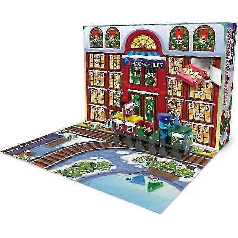 Advent Calendar Building Set  24 Days Christmas Countdown Toy with Santa, Train & Holiday Scene
