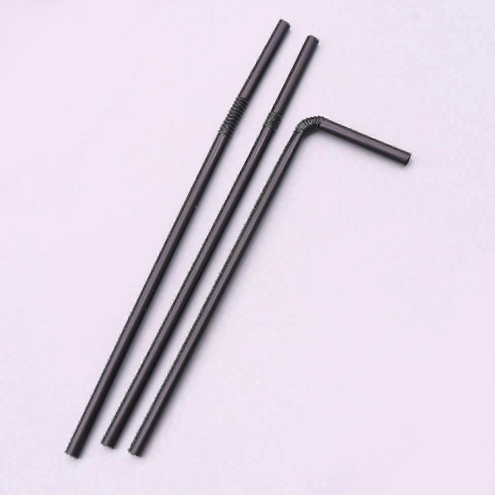 100/1000pcs Black Flexible Drinking Straws Wedding Party