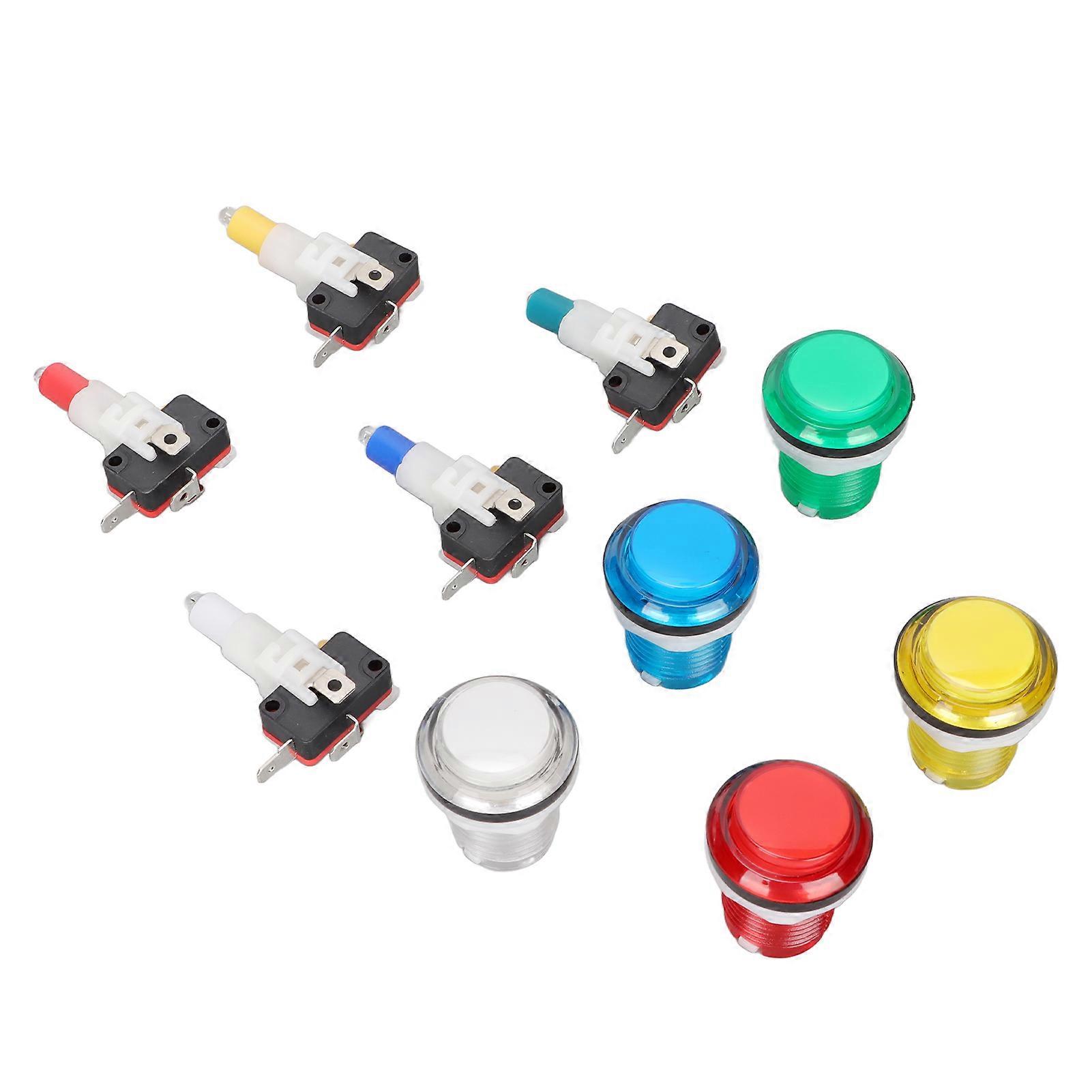 32mm Arcade Game Push Button 5 Colors LED Light Self Reset DIY Arcade Machine Button Switch for Gamepads