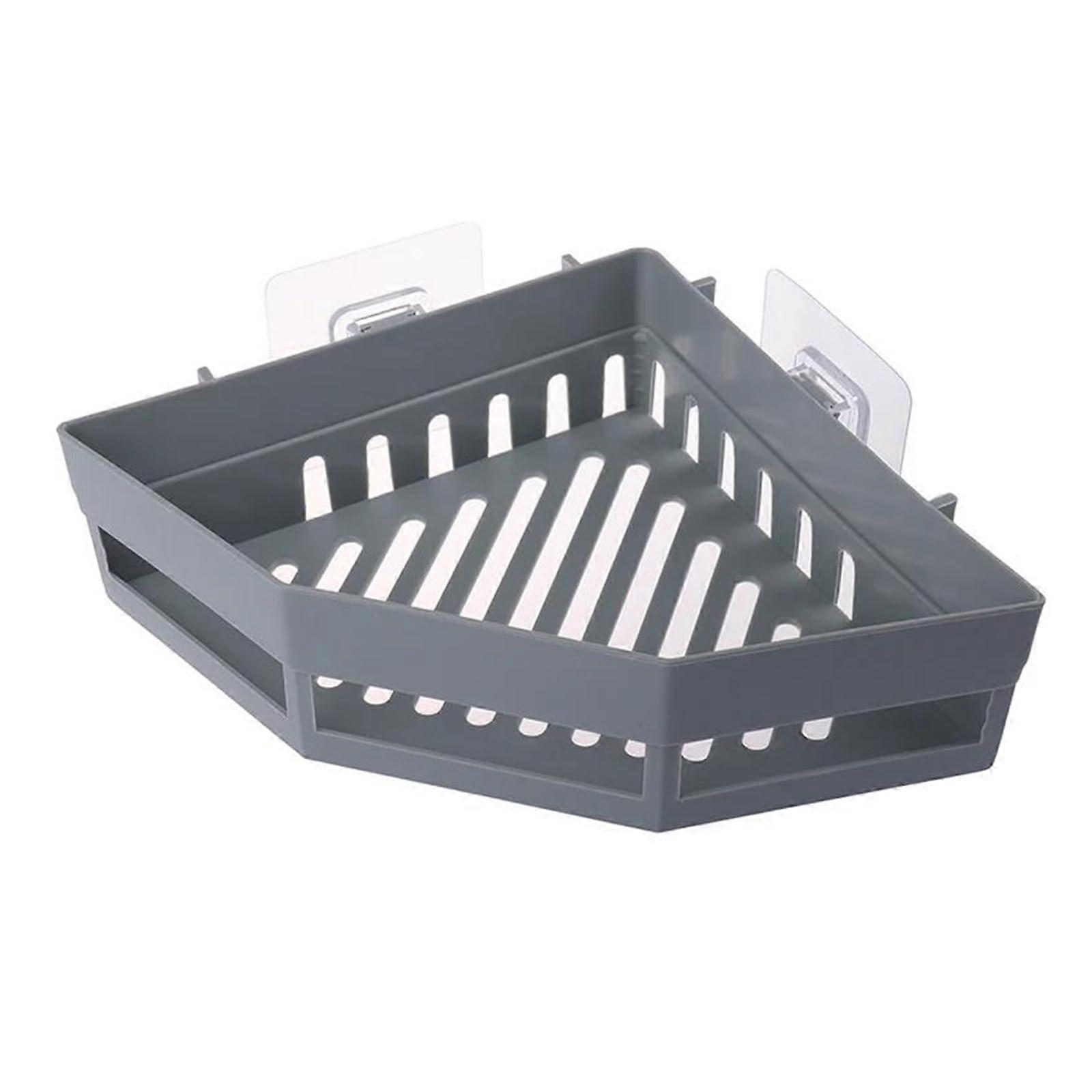 Triangular Shower Caddy Corner Shelf for Bathroom Storage Organizer Rack (Gray)