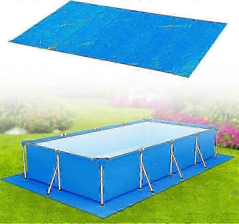 w Swimming Pool Floor Mat, Rectangular Ground Pool Mat for 221x150cm, 239x150cm, 259x170cm Swimming Pool - Foldable Waterproof Blue Floor and Prot