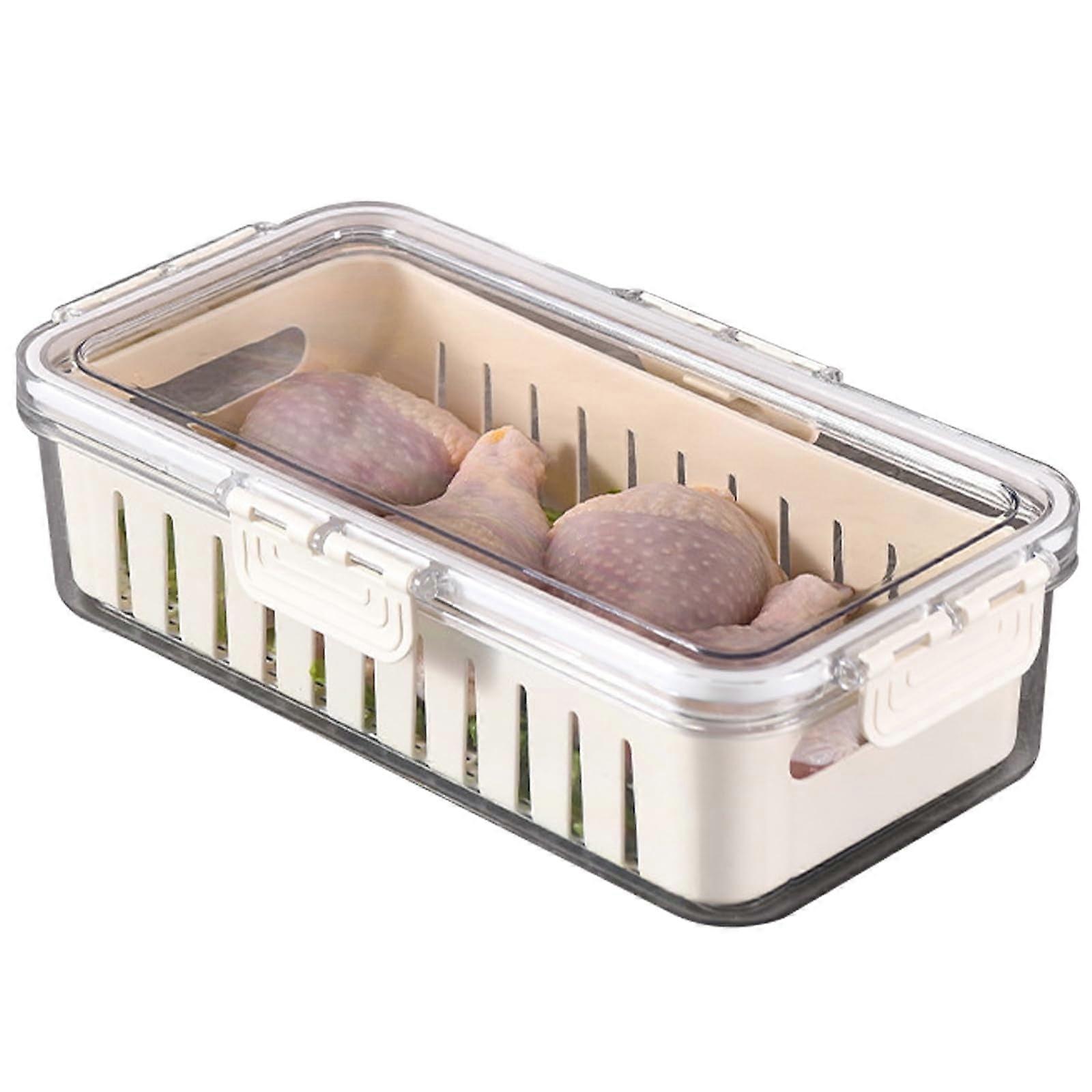 Tahtuvzn Stackable Fridge Storage Containers with Lids, Clear Refrigerator Organizer compatible with standard fridge shelves