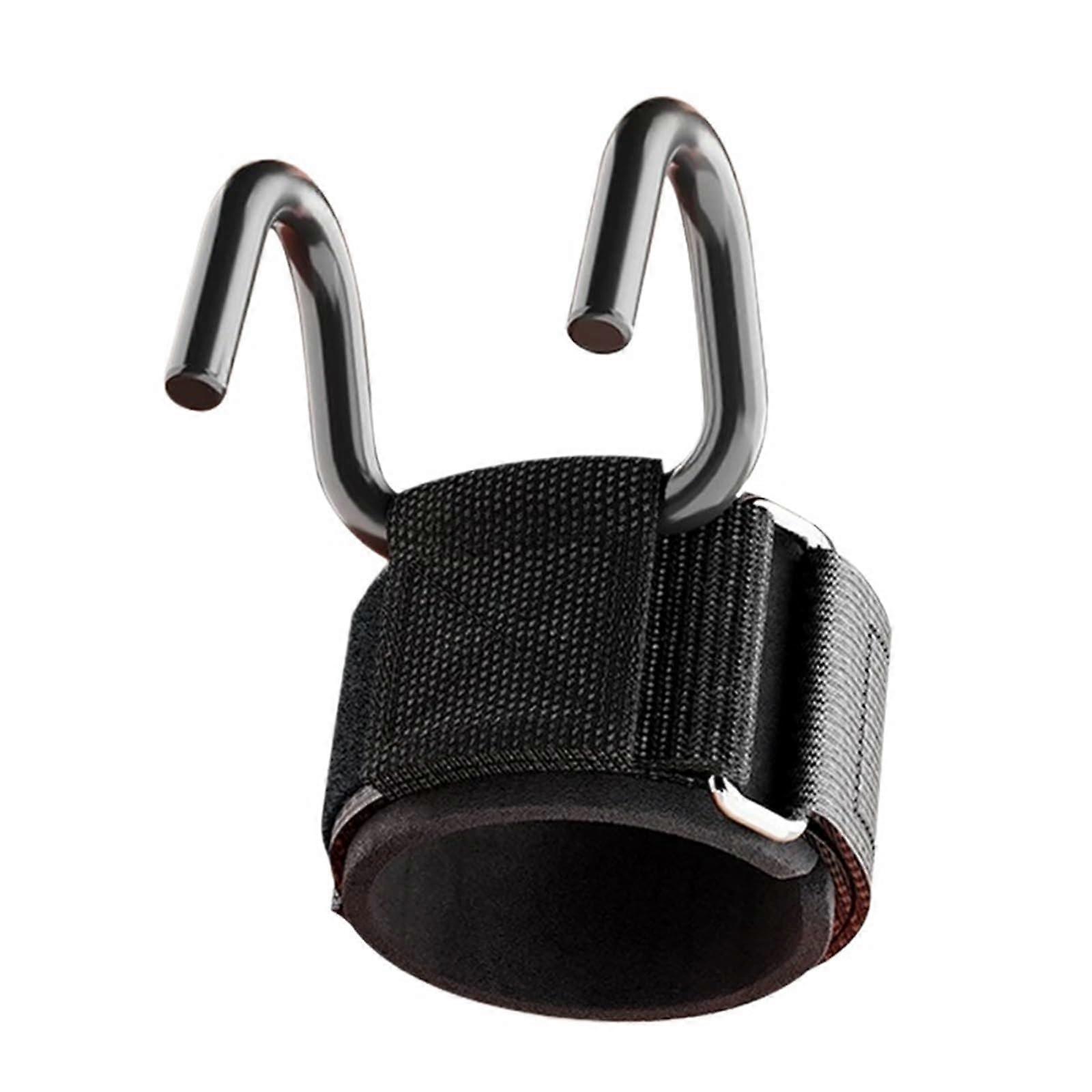 Weight Lifting Hooks with Gym Wrist Support Straps for Pull Ups, Deadlifts and Enhanced Grip