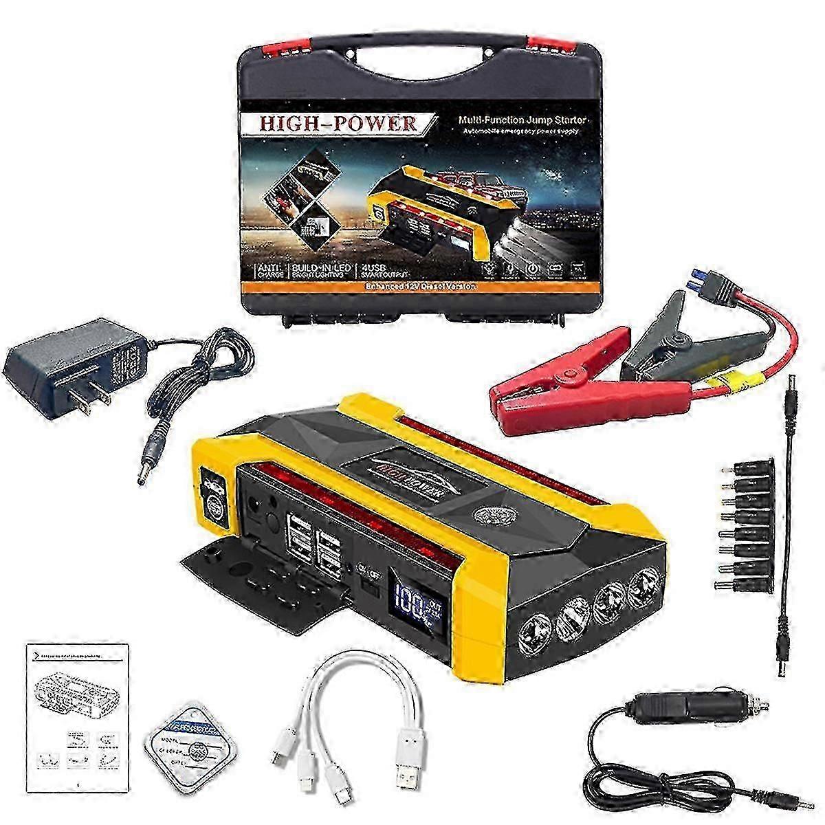 89800mAh Car Jump Starter Power Bank - 12V nødbatterioplader til biler / varevogne / lastbiler (bærbar jumpbox)_JC