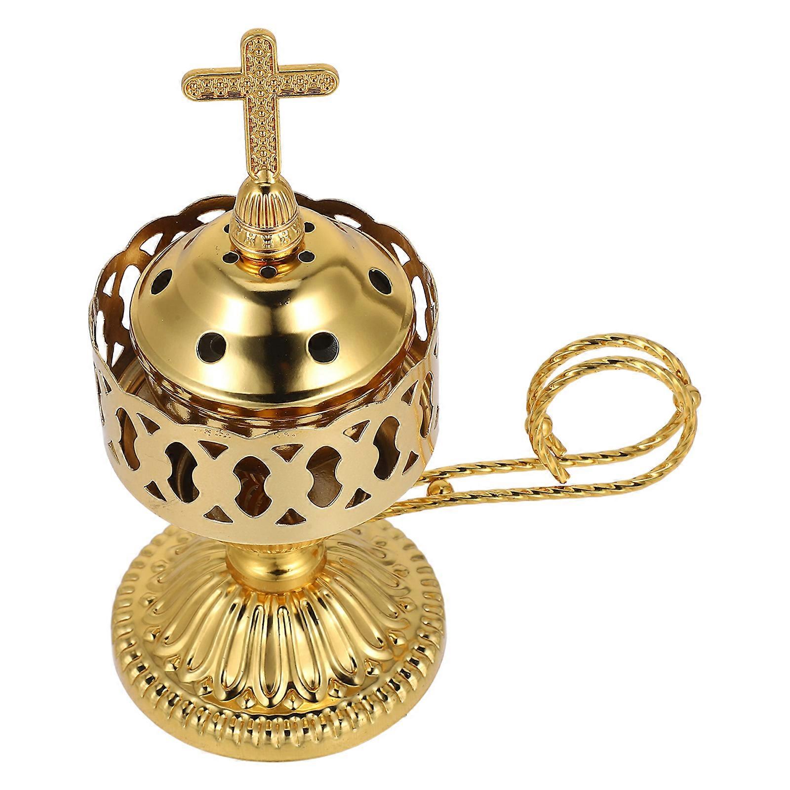 Golden Middle Burner for Decoration One Handcrafted Incense Tool