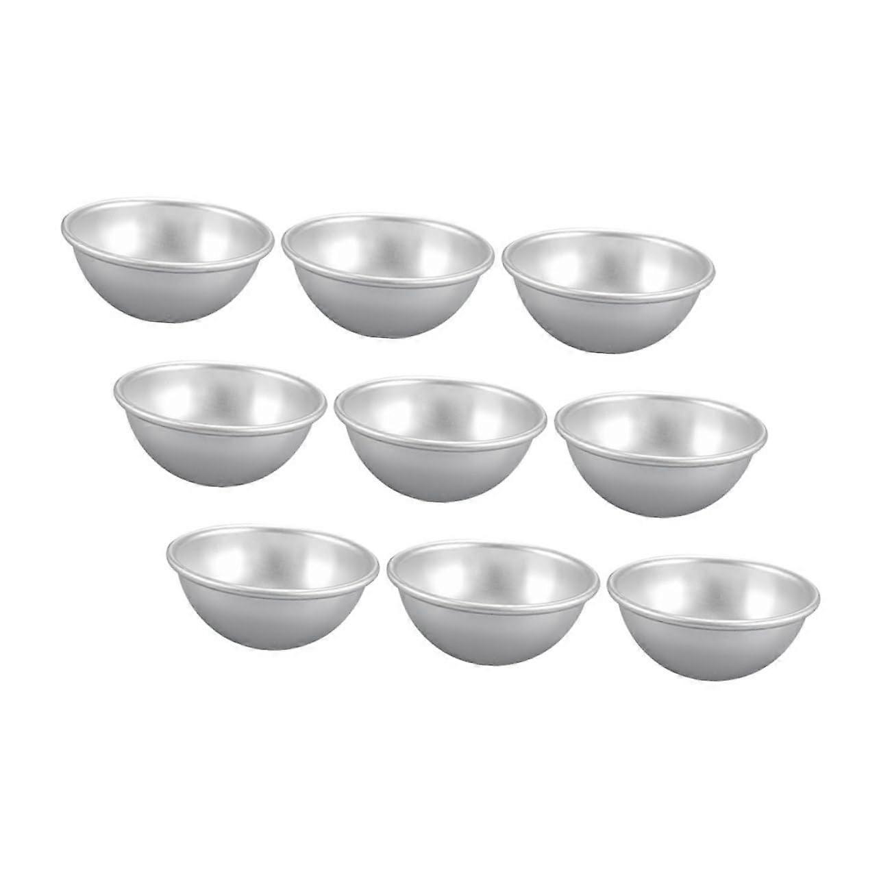 9pcs Half Sphere Egg Tart Baking Molds Set with Even Heat Conduction for Desserts and Puddings