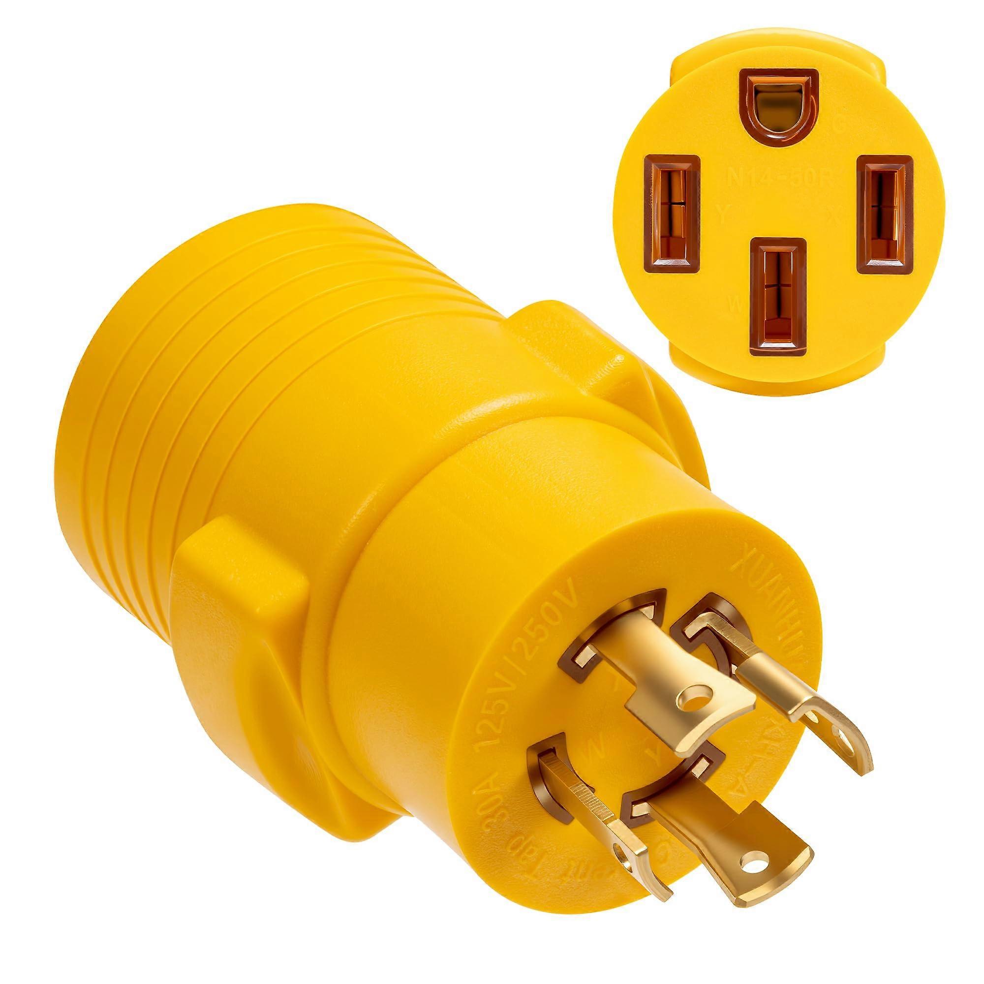 RV Generator Adapter NEMA L1430P to 1450R 30A to 50A Heavy Duty Connector for EV and Camper