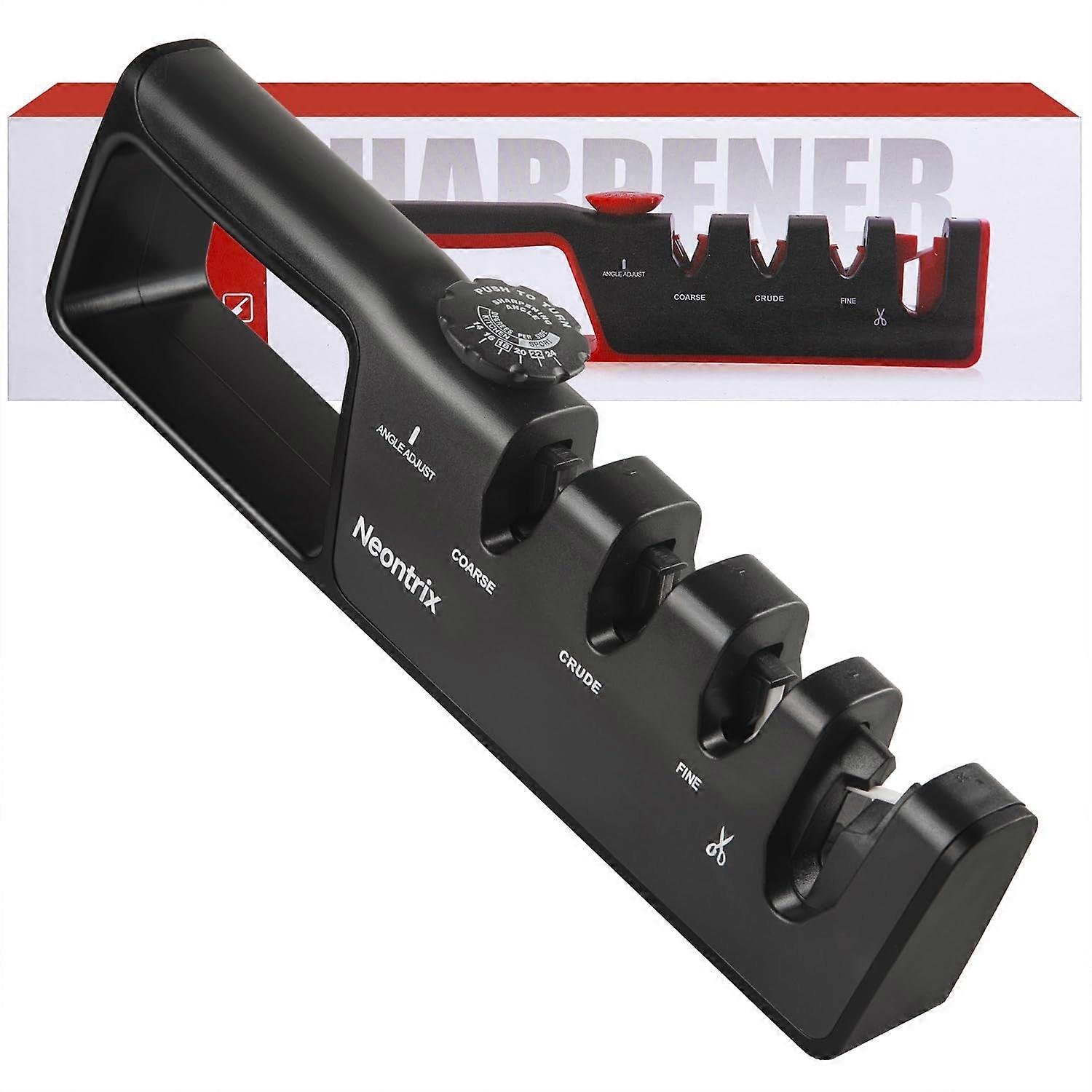 Professional Adjustable Angle Knife Sharpener with 6 Settings for Kitchen and Hunting Knives