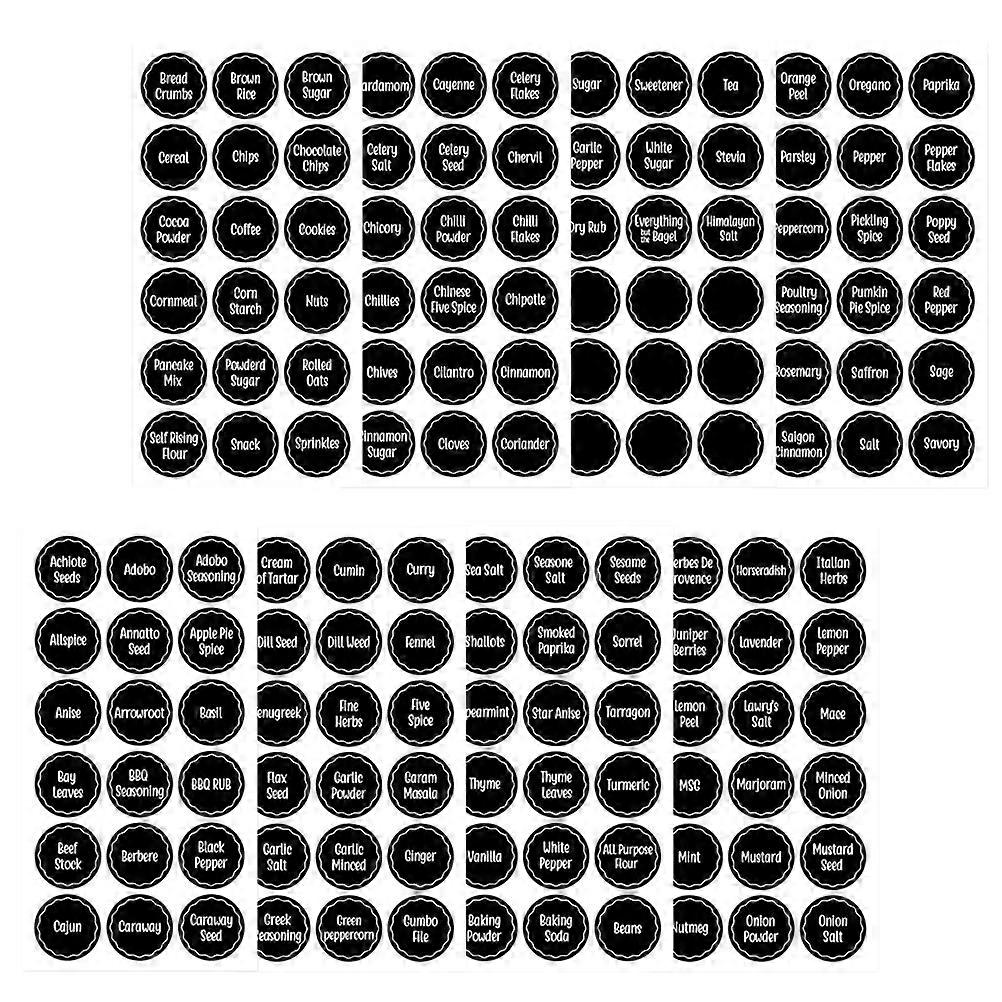 144pcs Practical Spice Labels Stickers for Ingredients (Black)