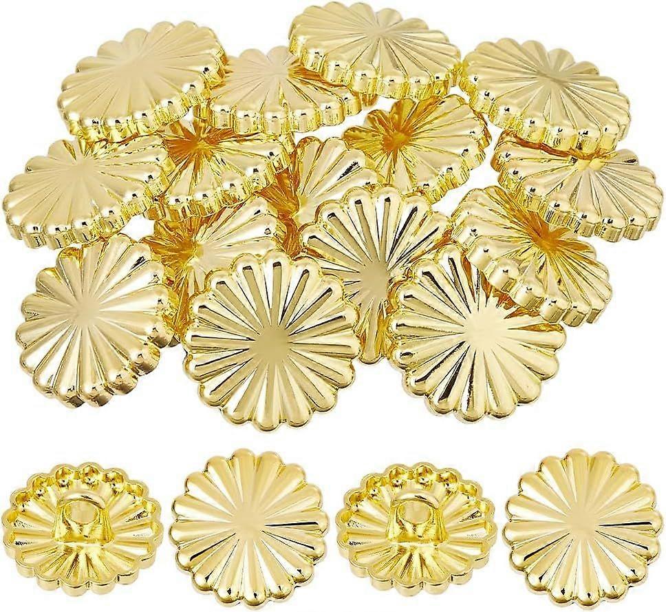 20PCS Shank Buttons Golden Alloy Buttons 25mm Flower Round Metal Button Single Hole Button for Garments Crafts Sewing DIY Embellishments Luxury Clothe