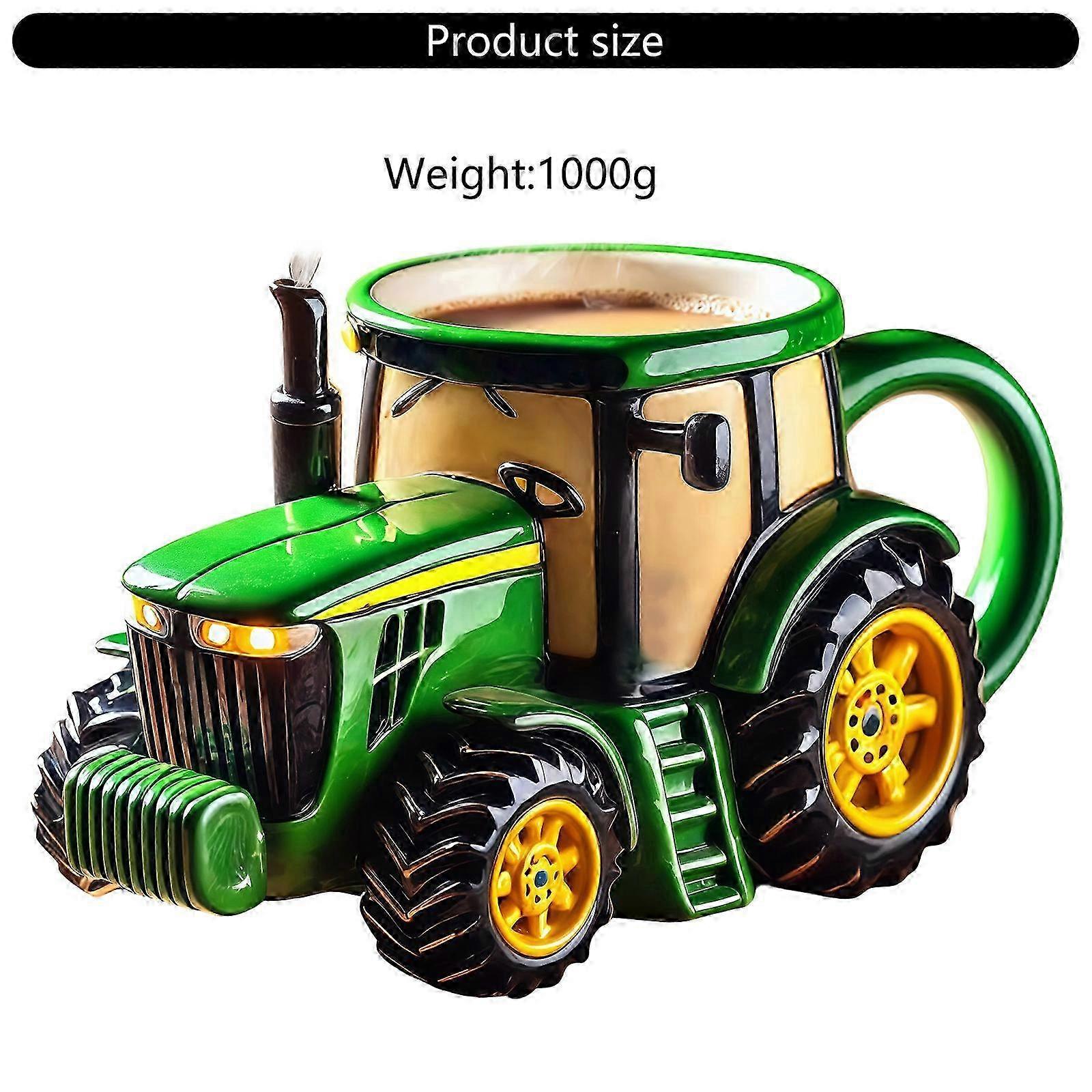 Κεραμικό ποτήρι σε σχήμα αγροτικού τρακτέρ, μεγάλης χωρητικότητας, κούπα με θέμα το αγρόκτημα, κατάλληλο για πλυντήριο πιάτων, απαραίτητο για την κουζίνα, πολύχρωμη