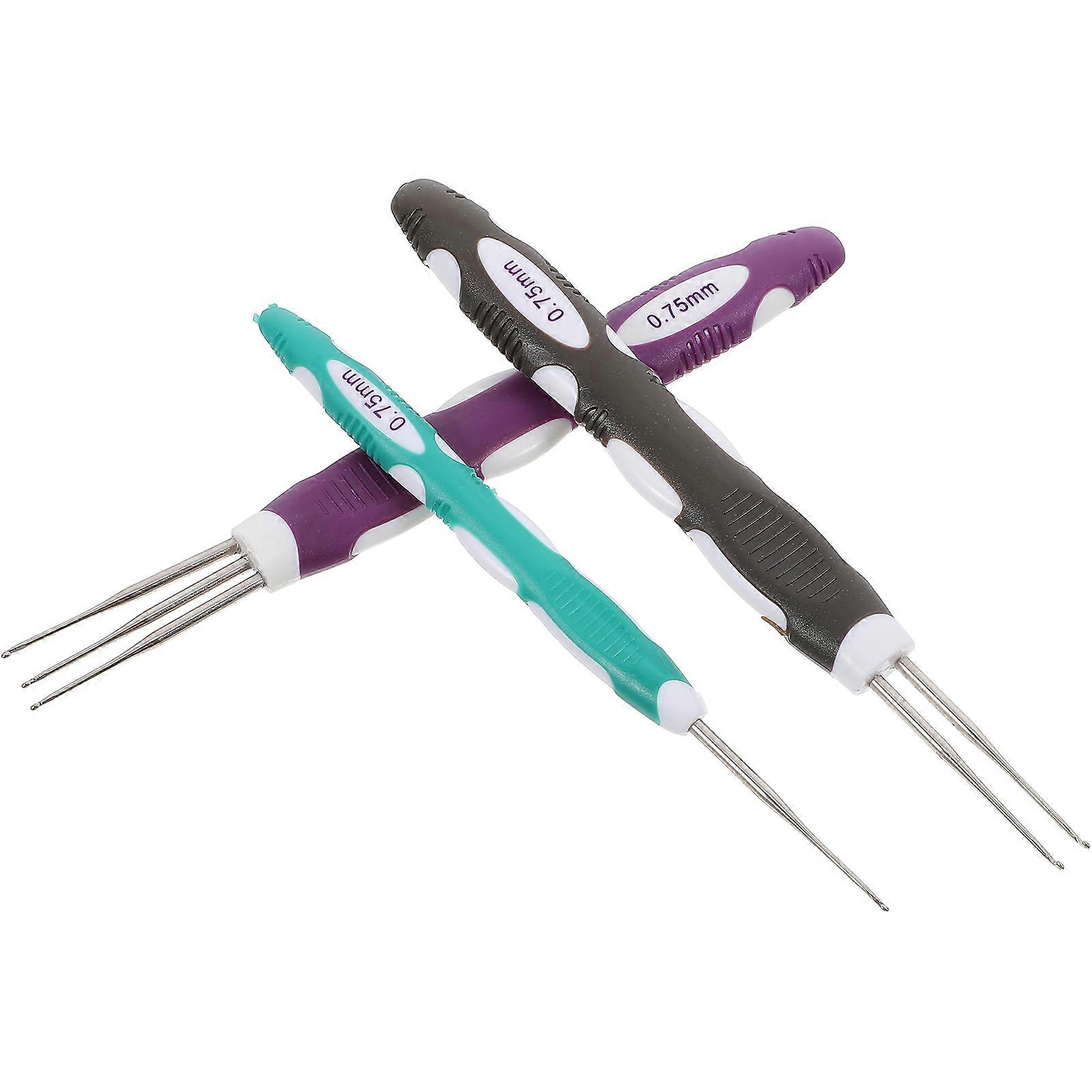 Dreadlock Crochet Hooks for Hair Assorted Color with 3Pcs Braiding Tools