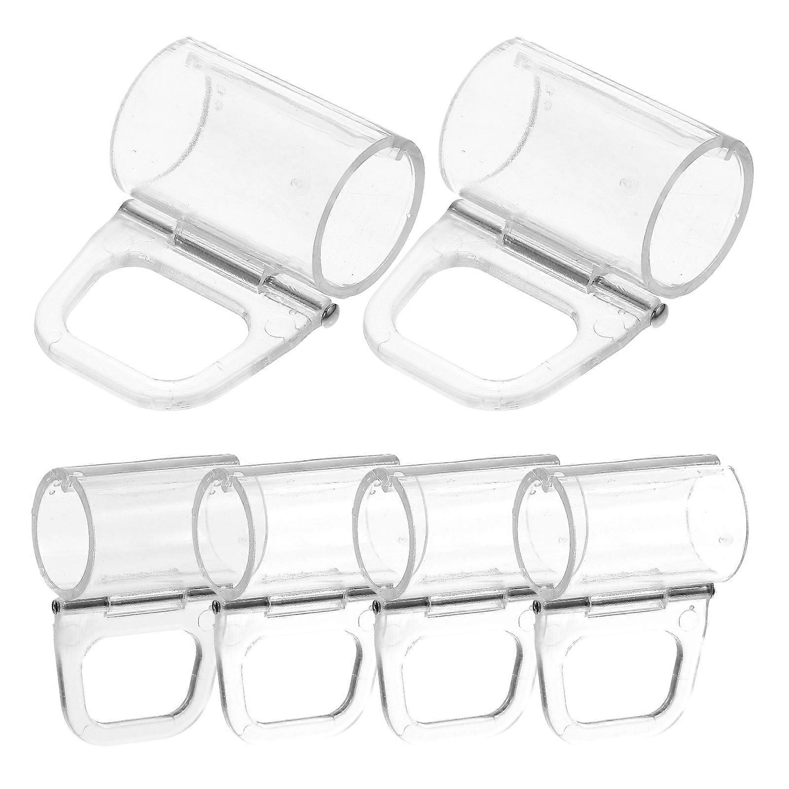 Roller Shades Handle Shade Pulls Clamp 6Pcs Pull Down Transparent ABS Material