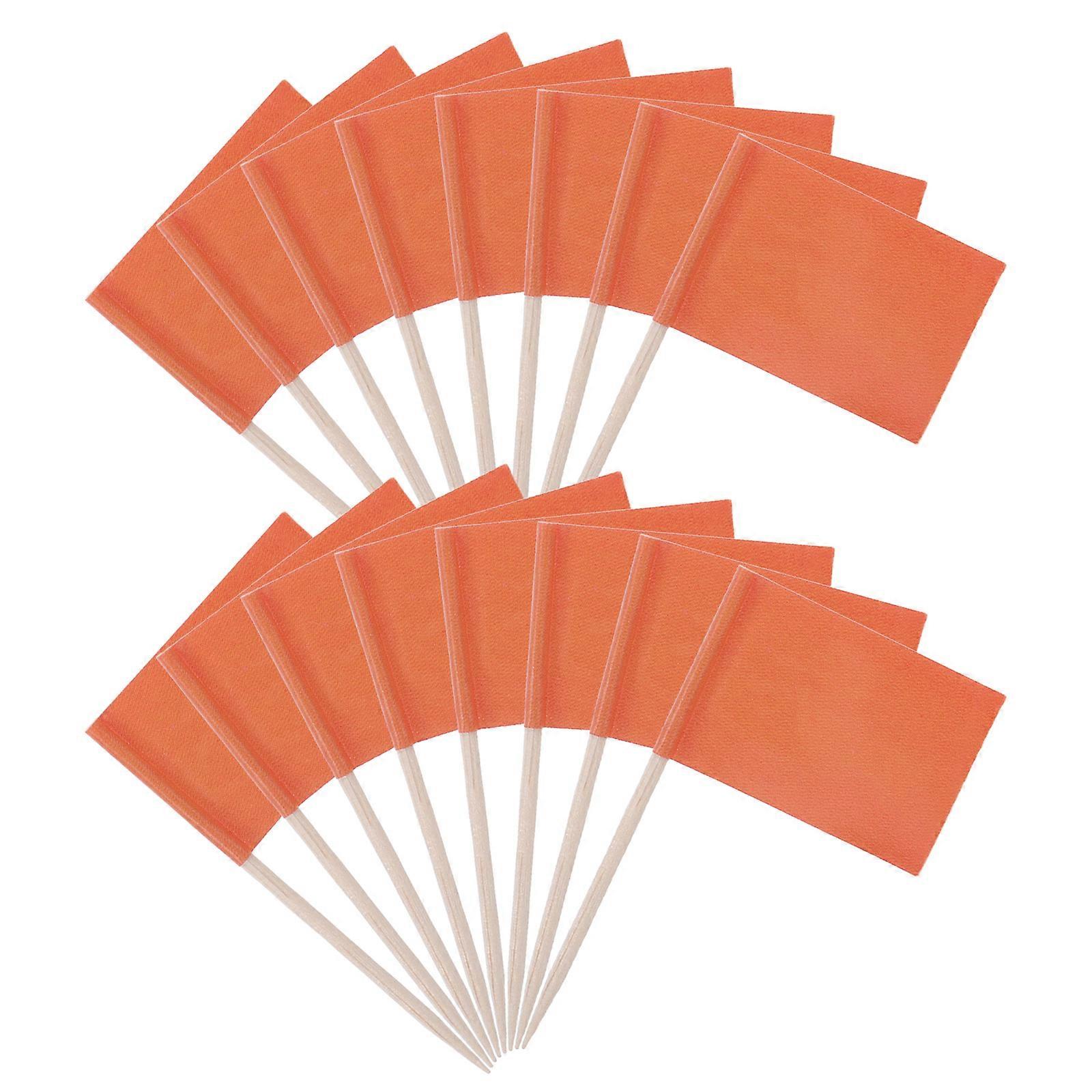 100Pcs Solid Color Toothpick Flags for Cake and Party Food Decoration