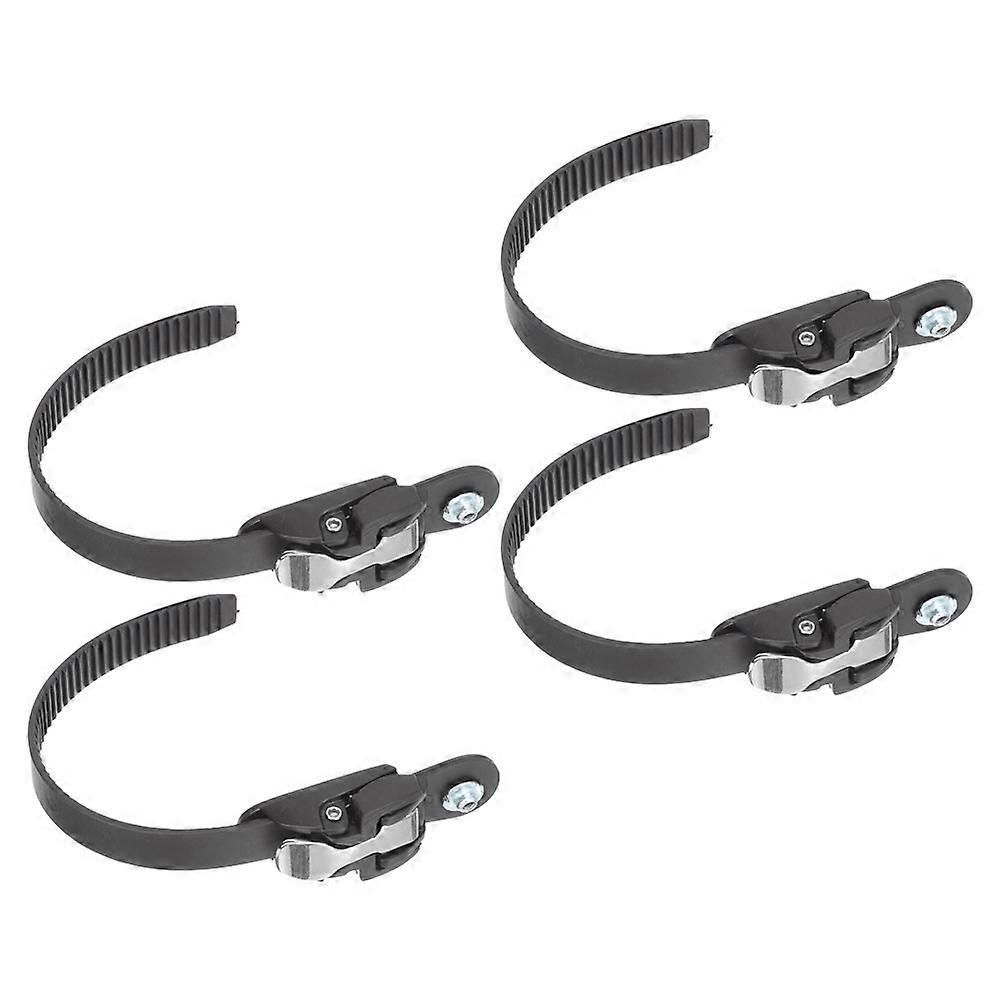 Black PVC Roller Shoes Replaceable Buckle Straps for Skating 4Pcs