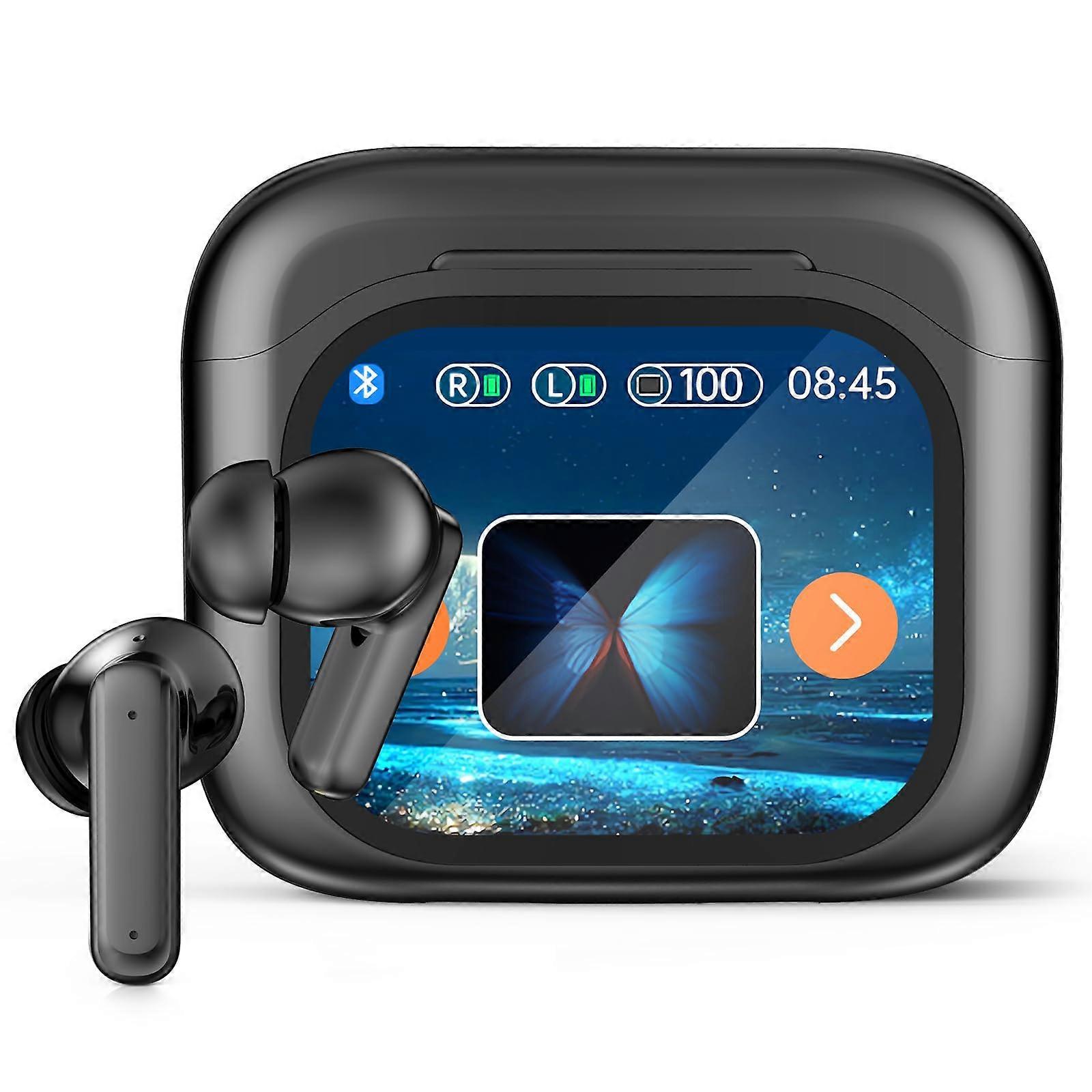 Language Translator Earbuds 144 Languages RealTime Translation with Touchscreen Case OpenEar Design Black