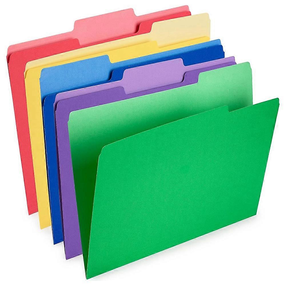 Colored File Folders - Colored Folders - Colored File Folders Letter Size - (30 Pack, 8.5 X 11In,1/3 Cut Tabs, 5 Colors)