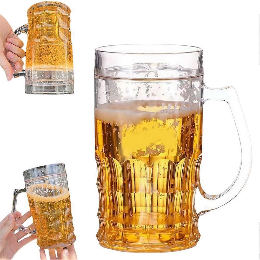 Fake Beer Mug 400ml DoubleLayer Realistic Cup with Handle for Party Prank and Bars