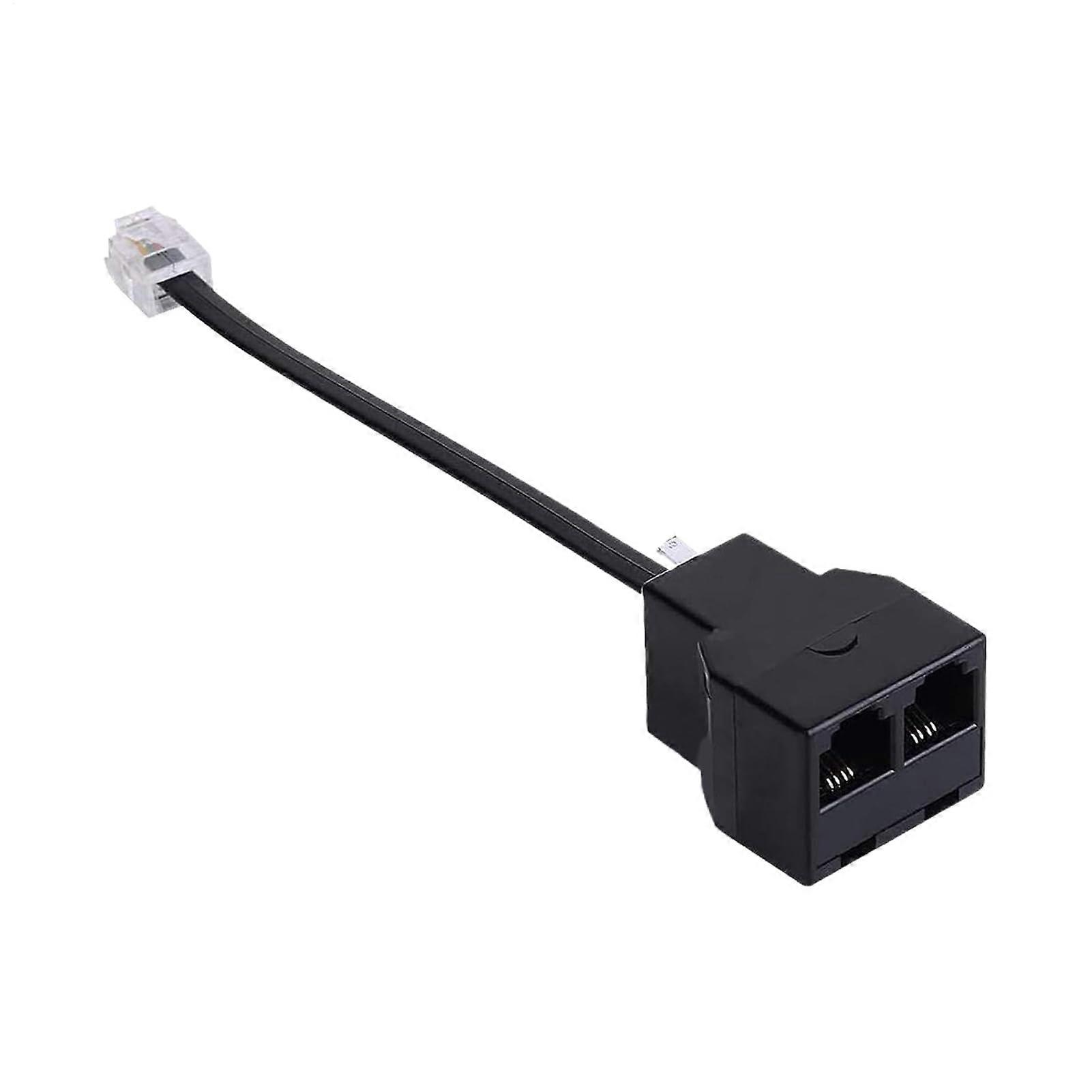 Phone Jack Splitter TwoWay Telephone Converter Durable Cable SpaceSaving 12 Cm For Fax Machine Modem And DSL Equipment