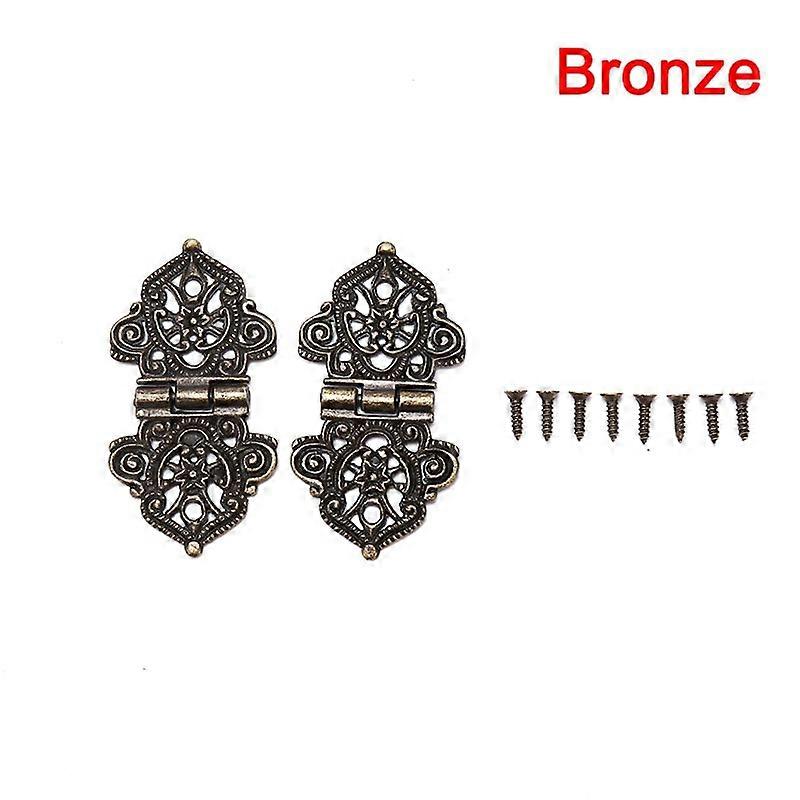 Charni��re �� fleur creuse en alliage Vintage, 24x54mm, quincaillerie pour meubles, bo?te de bricolage, charni��res m��talliques dissimul��es, 10