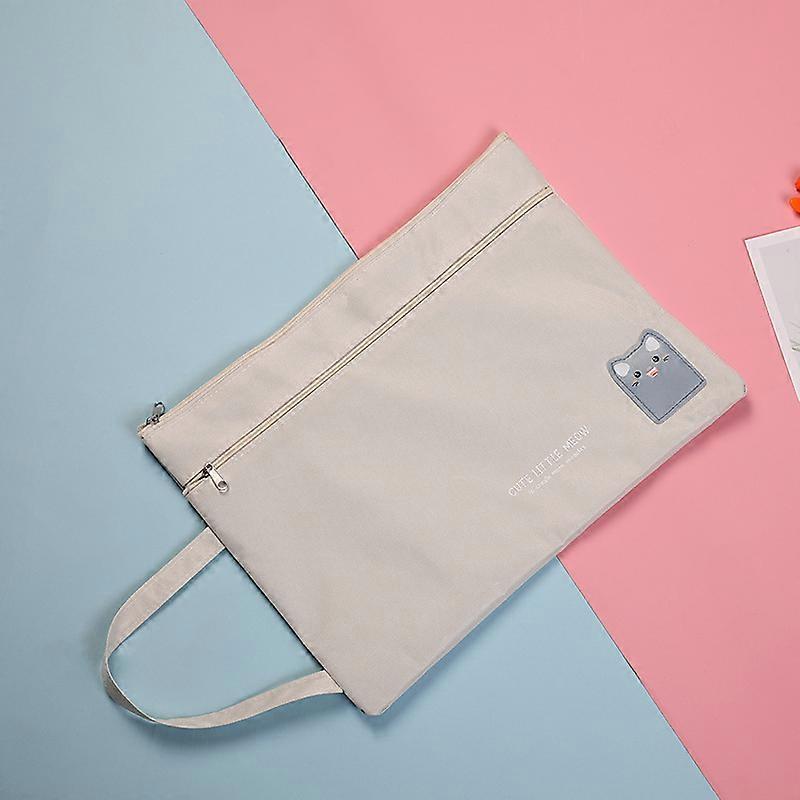Handheld Bag Large Capacity File Folder Zipper Bag Double Layer Pocket Folder For Office Students Organizing
