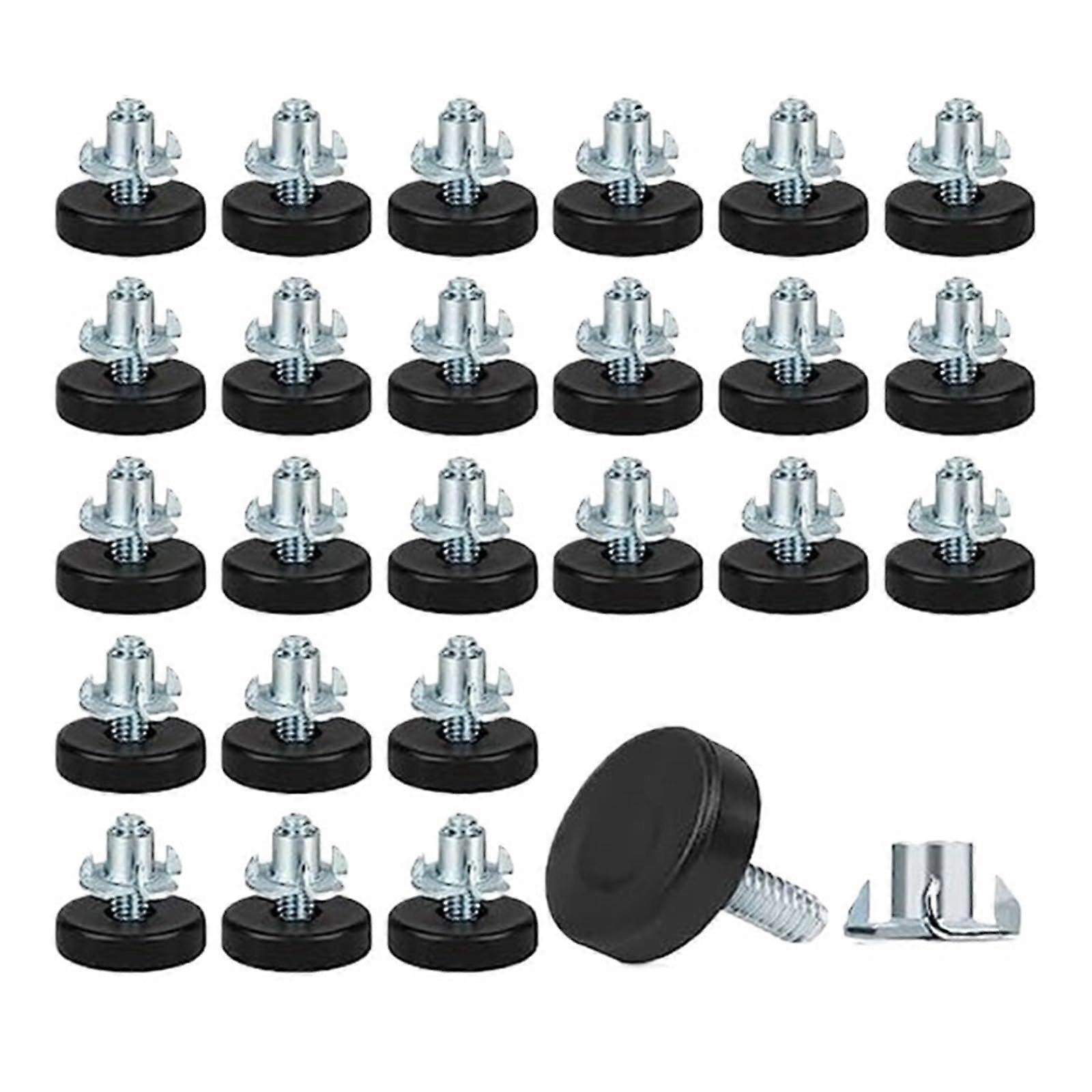 Furniture Leveling Feet Set 24pcs 1/4 Inch Thread NonSlip Adjustable Glides for Tables and Chairs