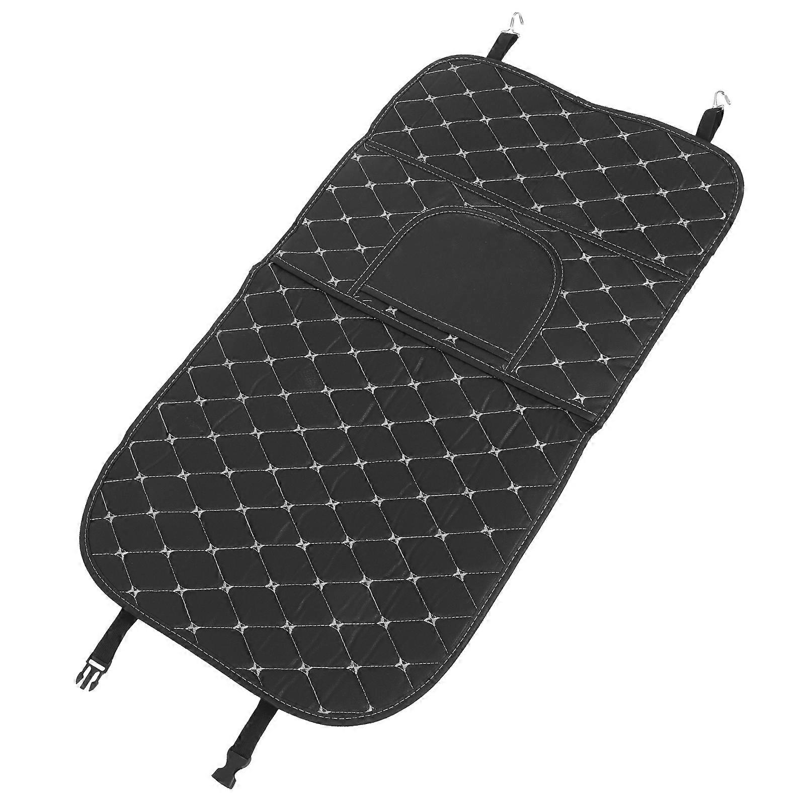 Back Seat Protector for Car Use with Organizer in Black Artificial