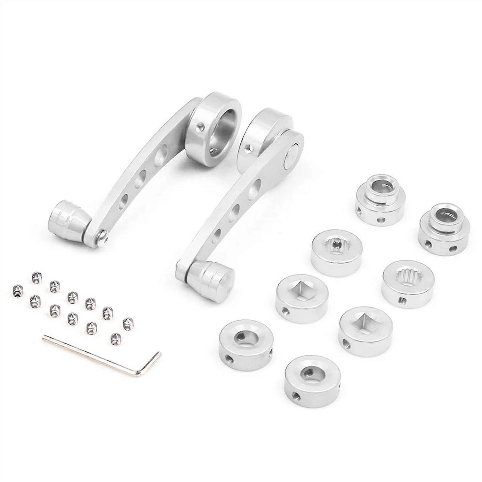 Universal Aluminum Car Window Crank Handle Silver Manual Winder Replacement for Most Vehicles