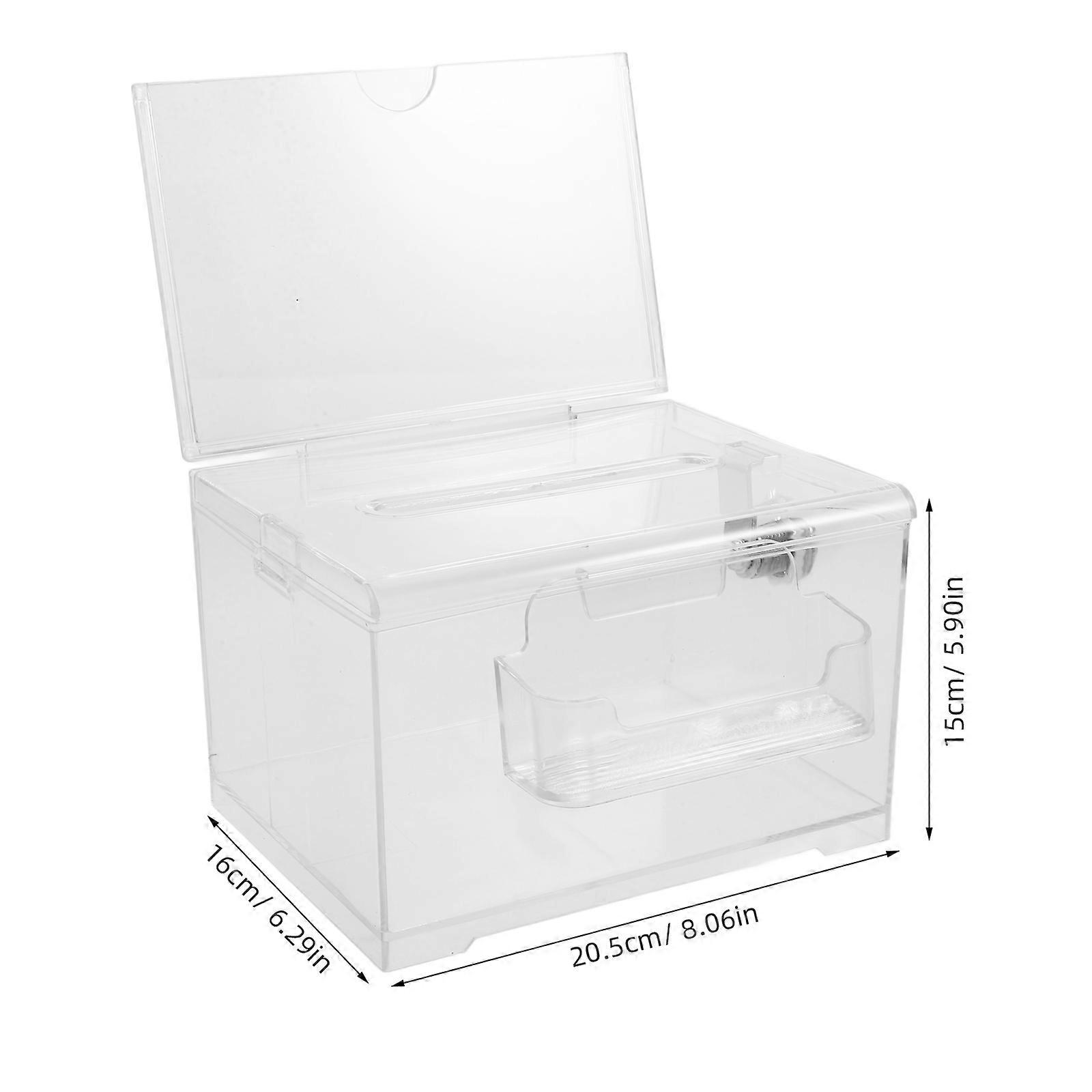 Clear Acrylic Suggestion Box for Feedback Collection with Lock and Security