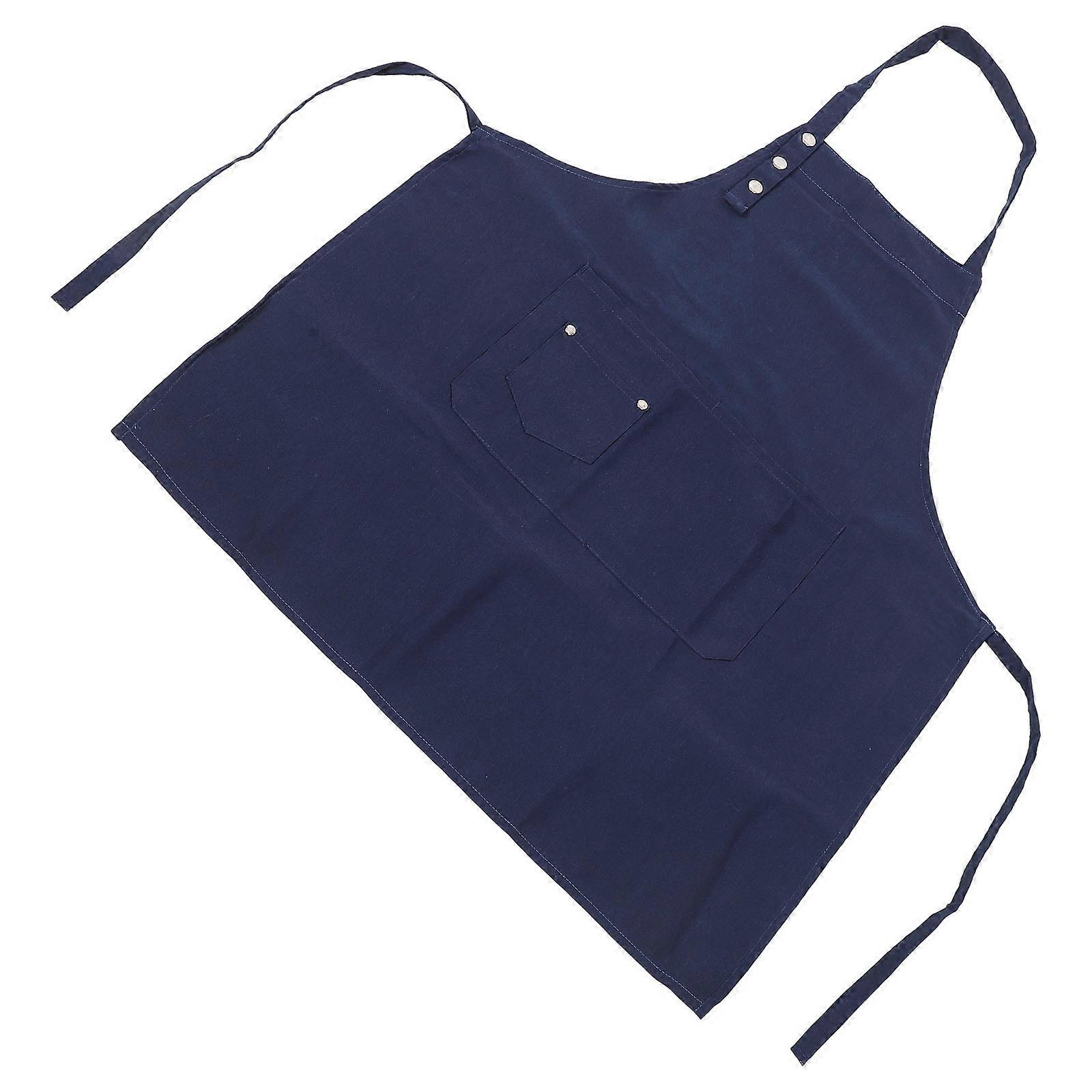 Bbq Apron Polyester Kitchen Apron for Chef with Pocket 1Pcs Navy