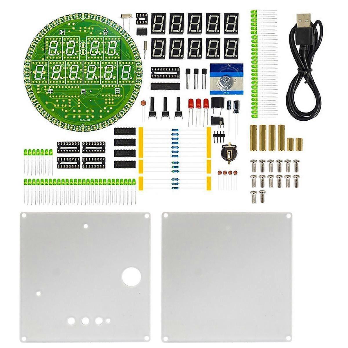 DIY Rotating Calendar Electronic Clock Kit LED Rotating Clock Electronic Soldering Assembly Loose P