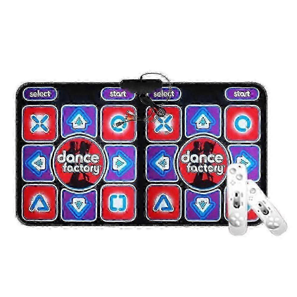 Double Dancing Mat with 2 Remote Controllers - Non-Slip Wired Dance Game Mat for Various Brands